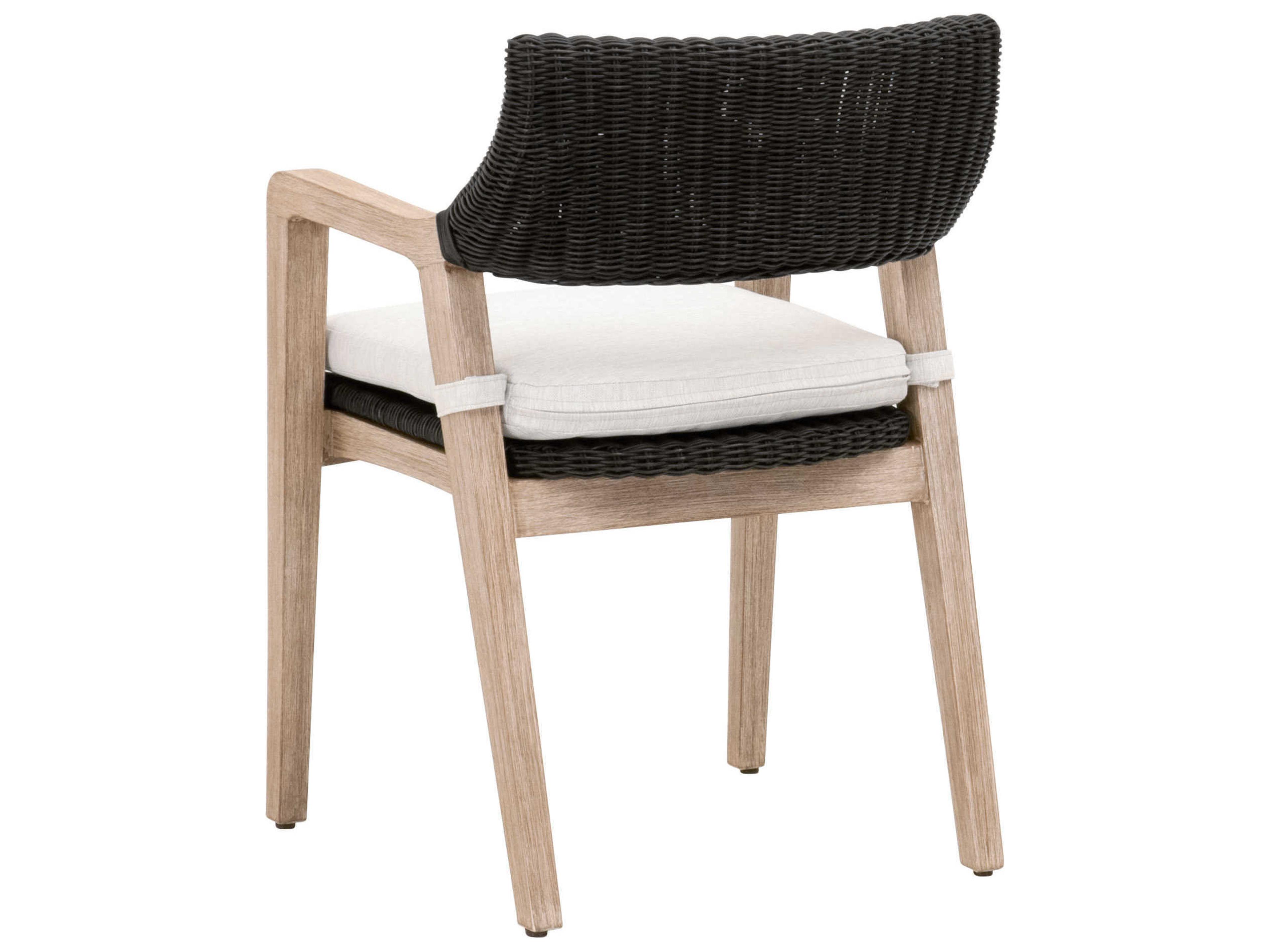 Luxecor Respite Mahogany Wood Brown Upholstered Arm Dining Chair