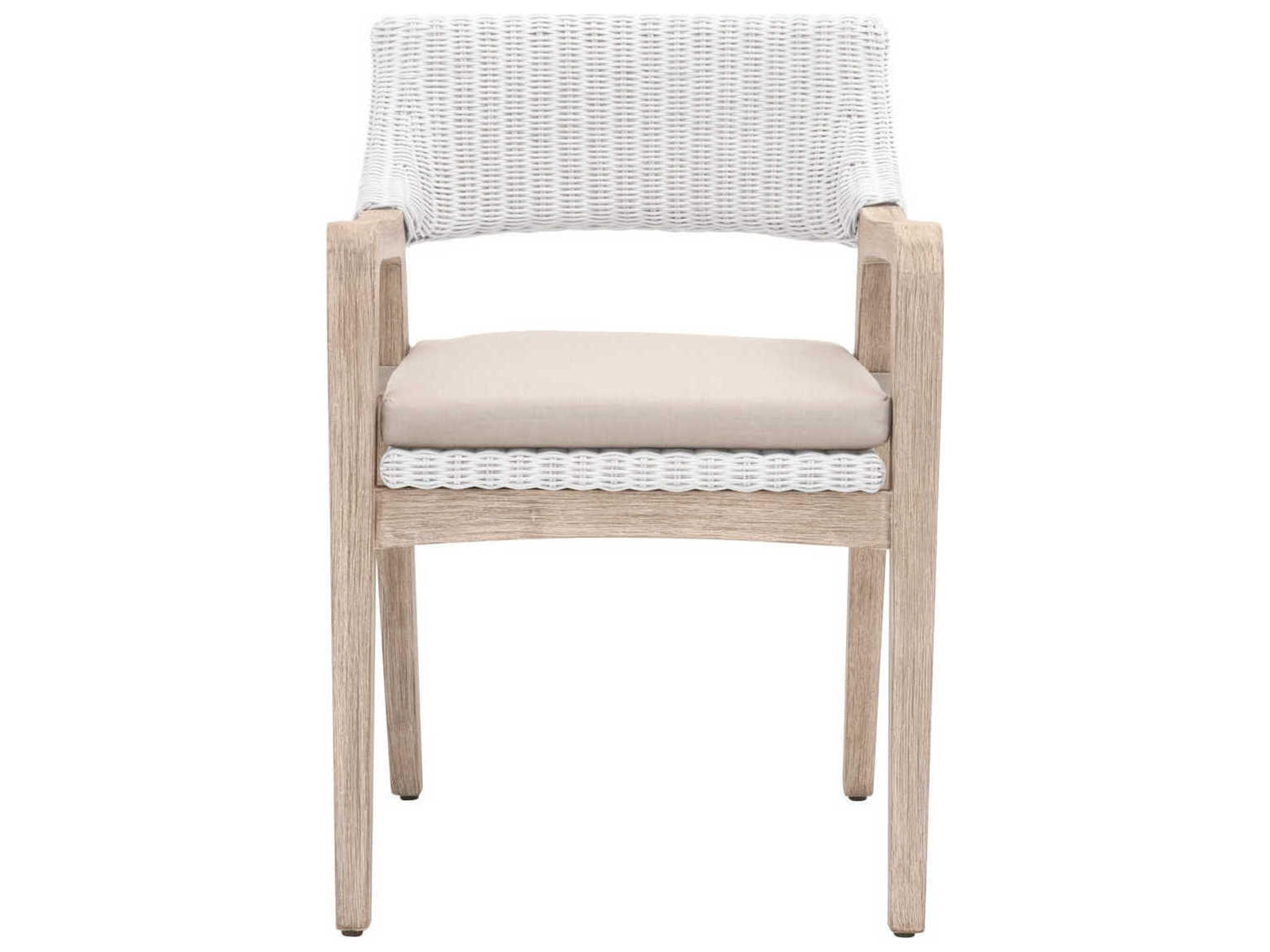 Luxecor Respite Mahogany Wood Brown Upholstered Arm Dining Chair