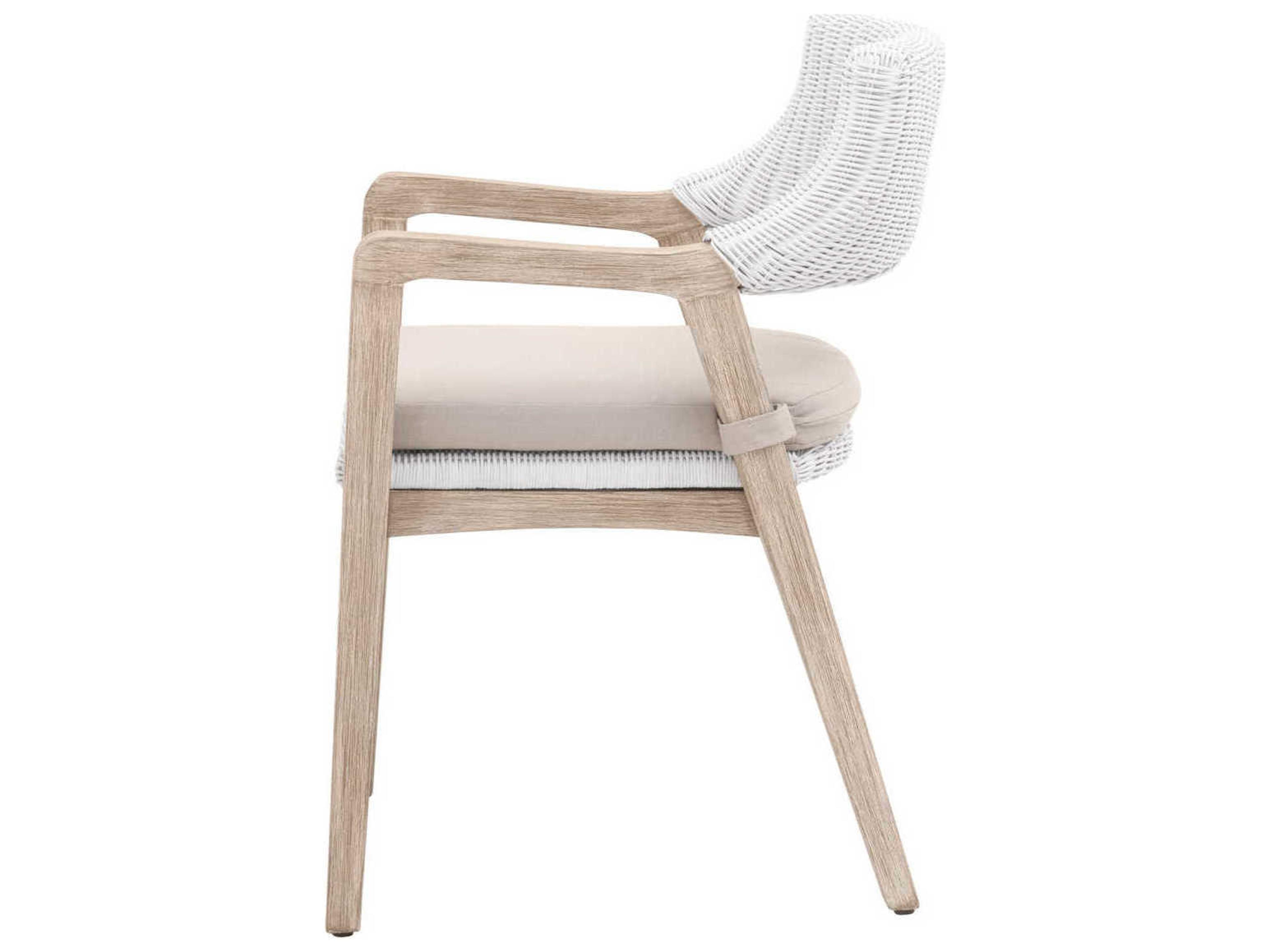 Luxecor Respite Mahogany Wood Brown Upholstered Arm Dining Chair