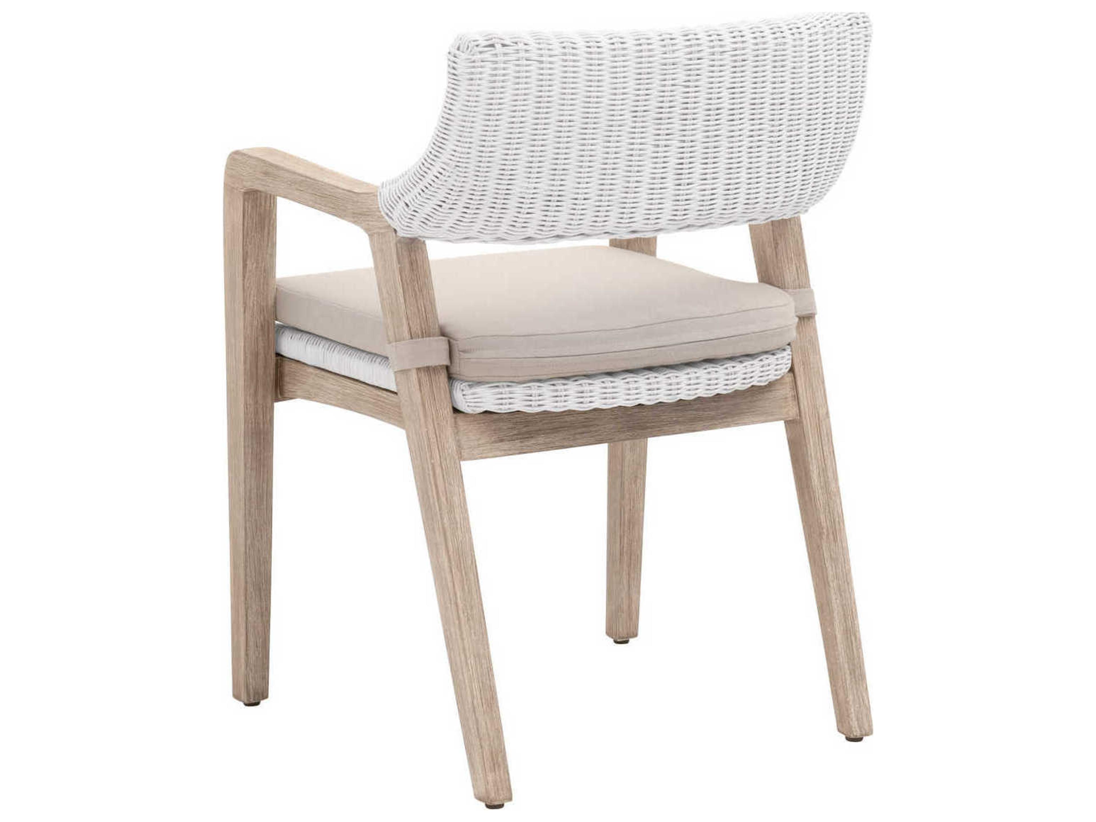 Luxecor Respite Mahogany Wood Brown Upholstered Arm Dining Chair