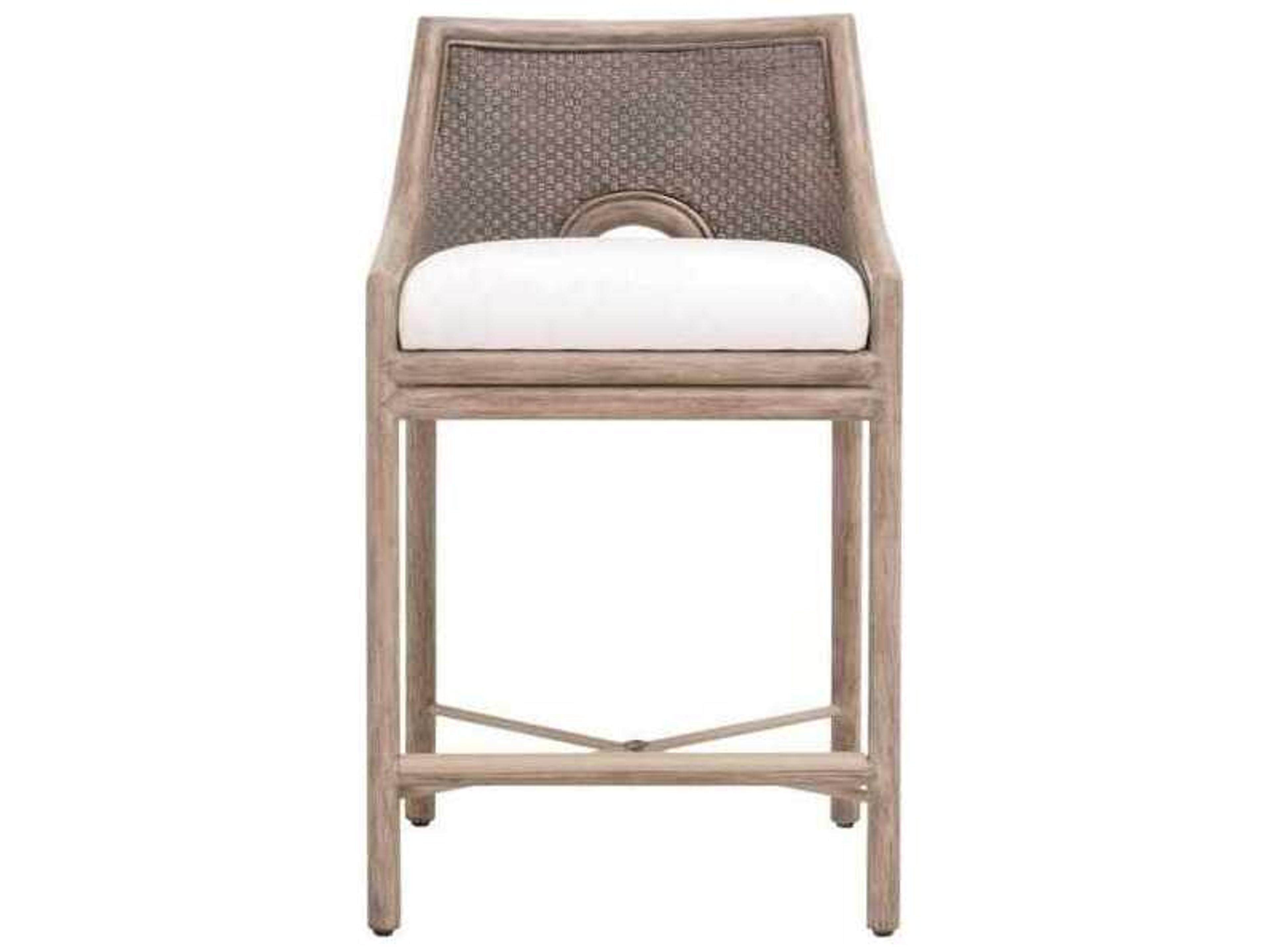 Luxecor Respite Upholstered Mahogany Wood Counter Stool