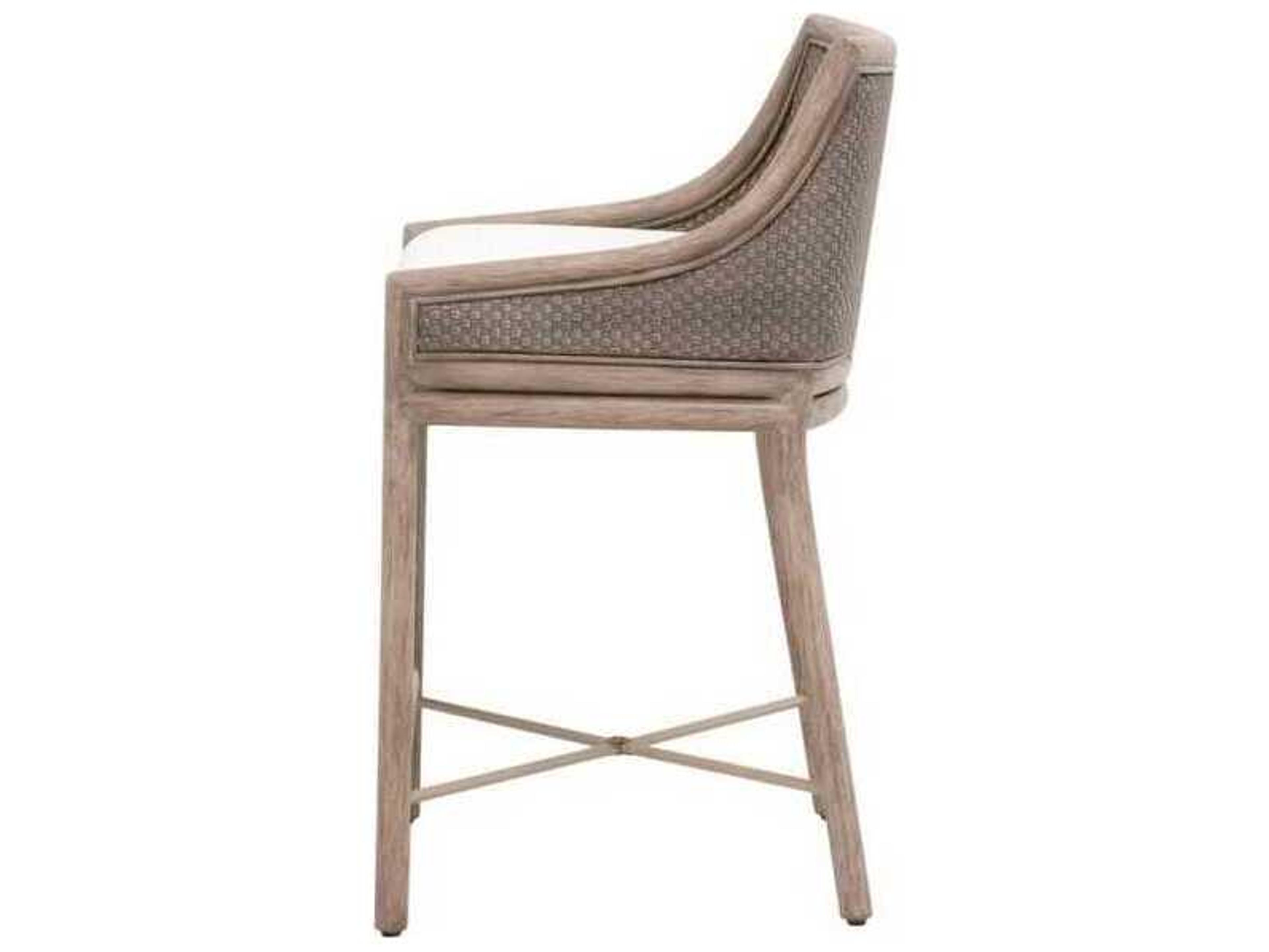 Luxecor Respite Upholstered Mahogany Wood Counter Stool