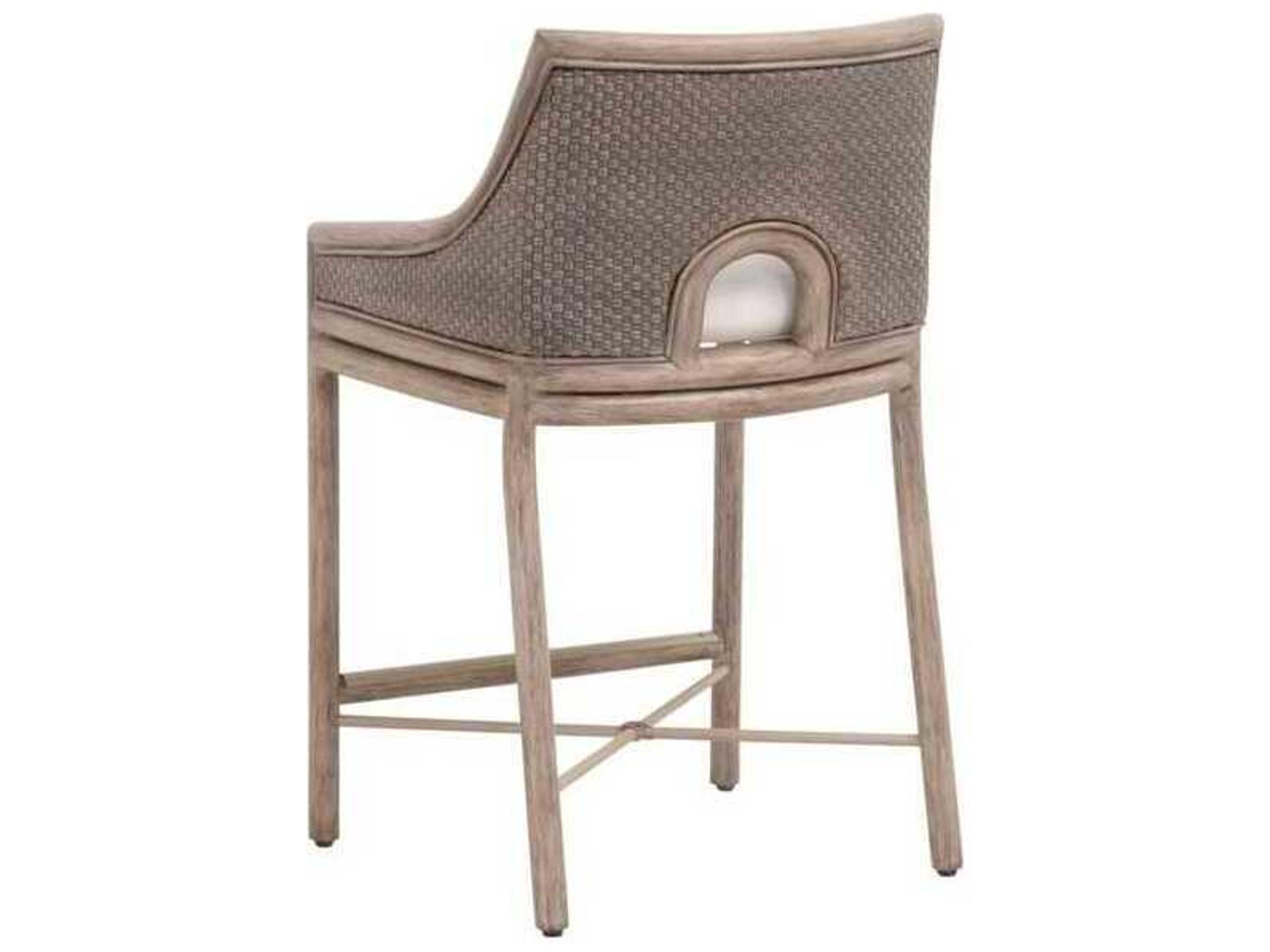 Luxecor Respite Upholstered Mahogany Wood Counter Stool