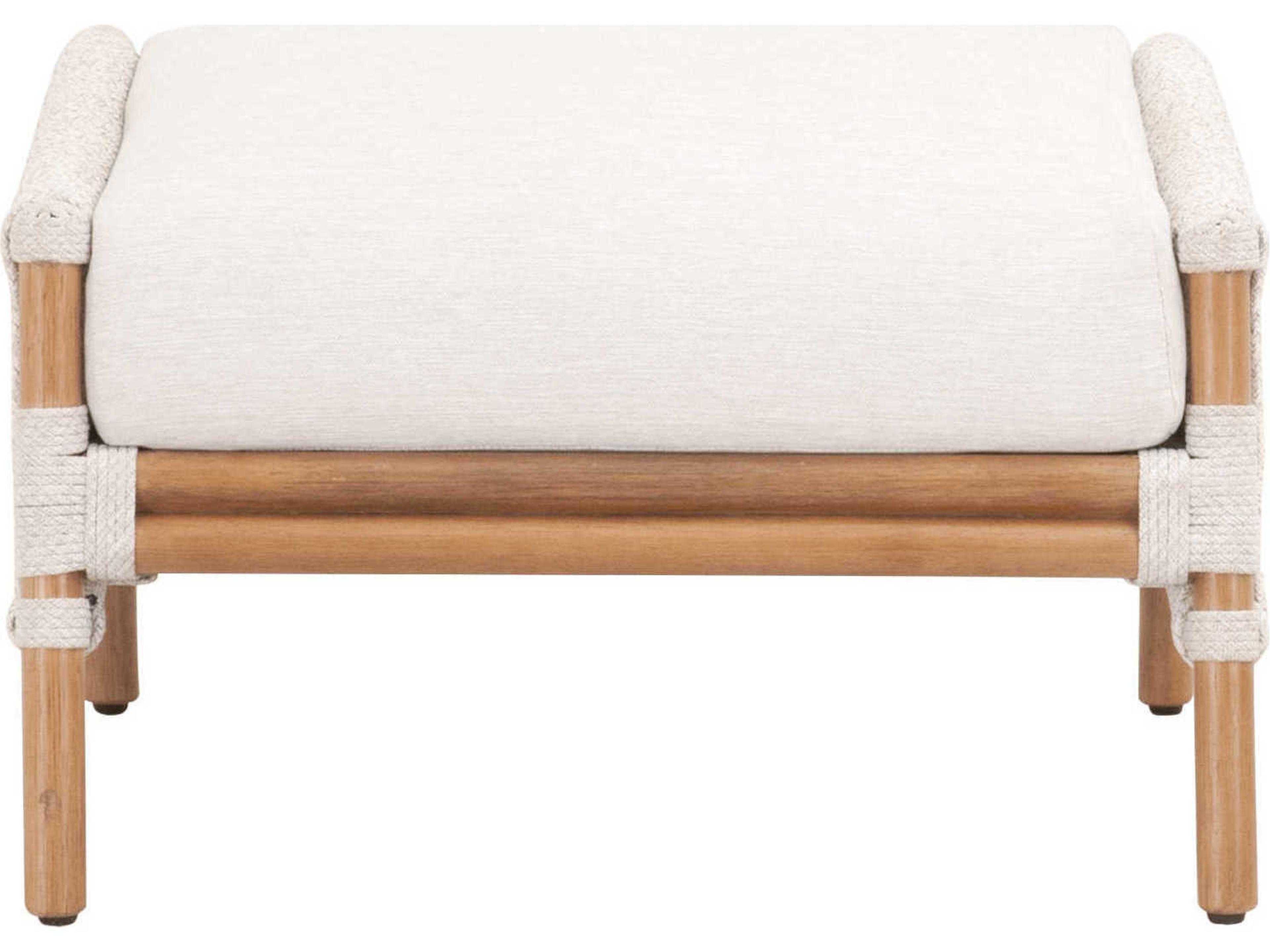 Luxecor Respite White Upholstered Ottoman