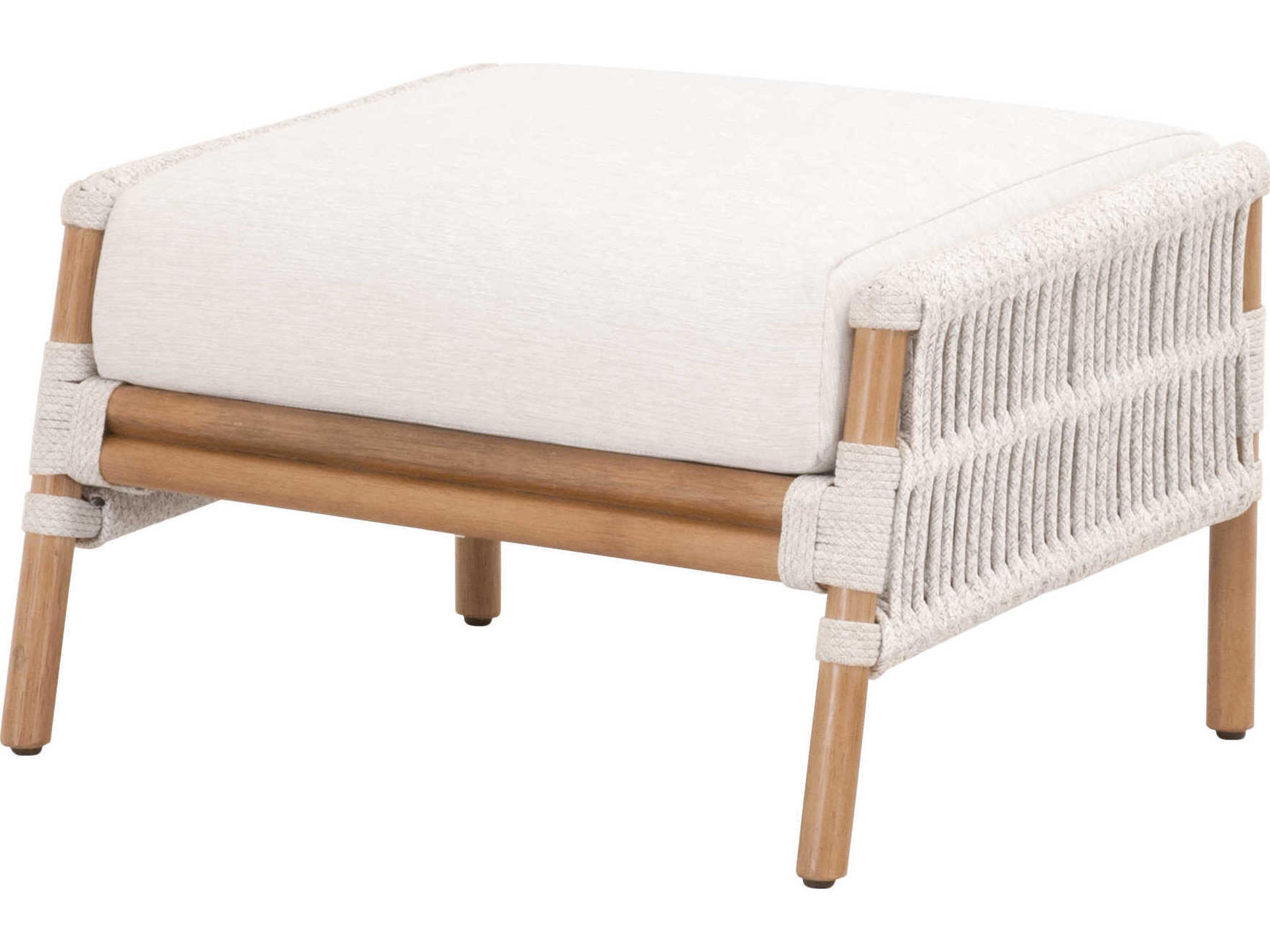 Respite White Upholstered Ottoman