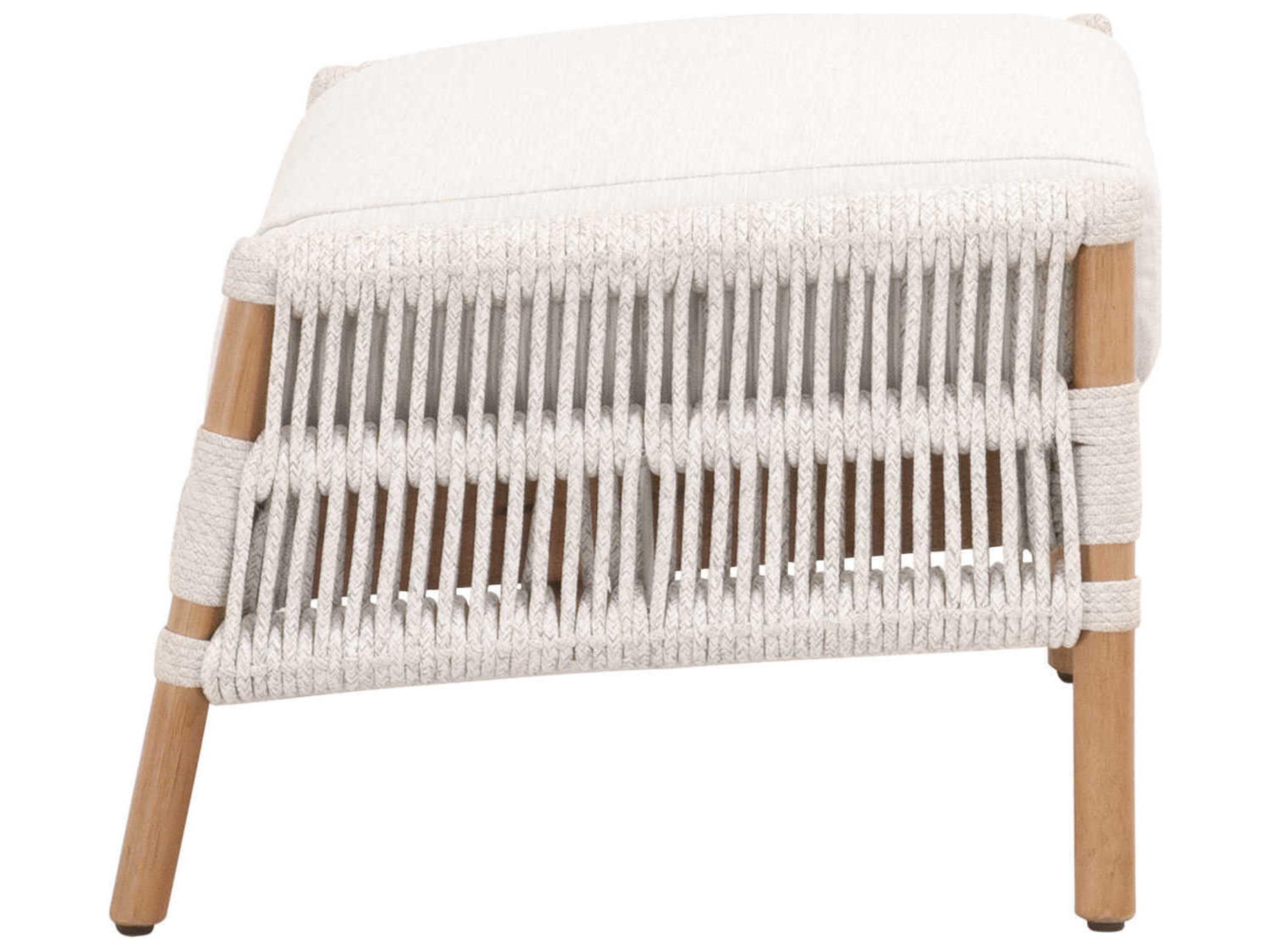 Luxecor Respite White Upholstered Ottoman