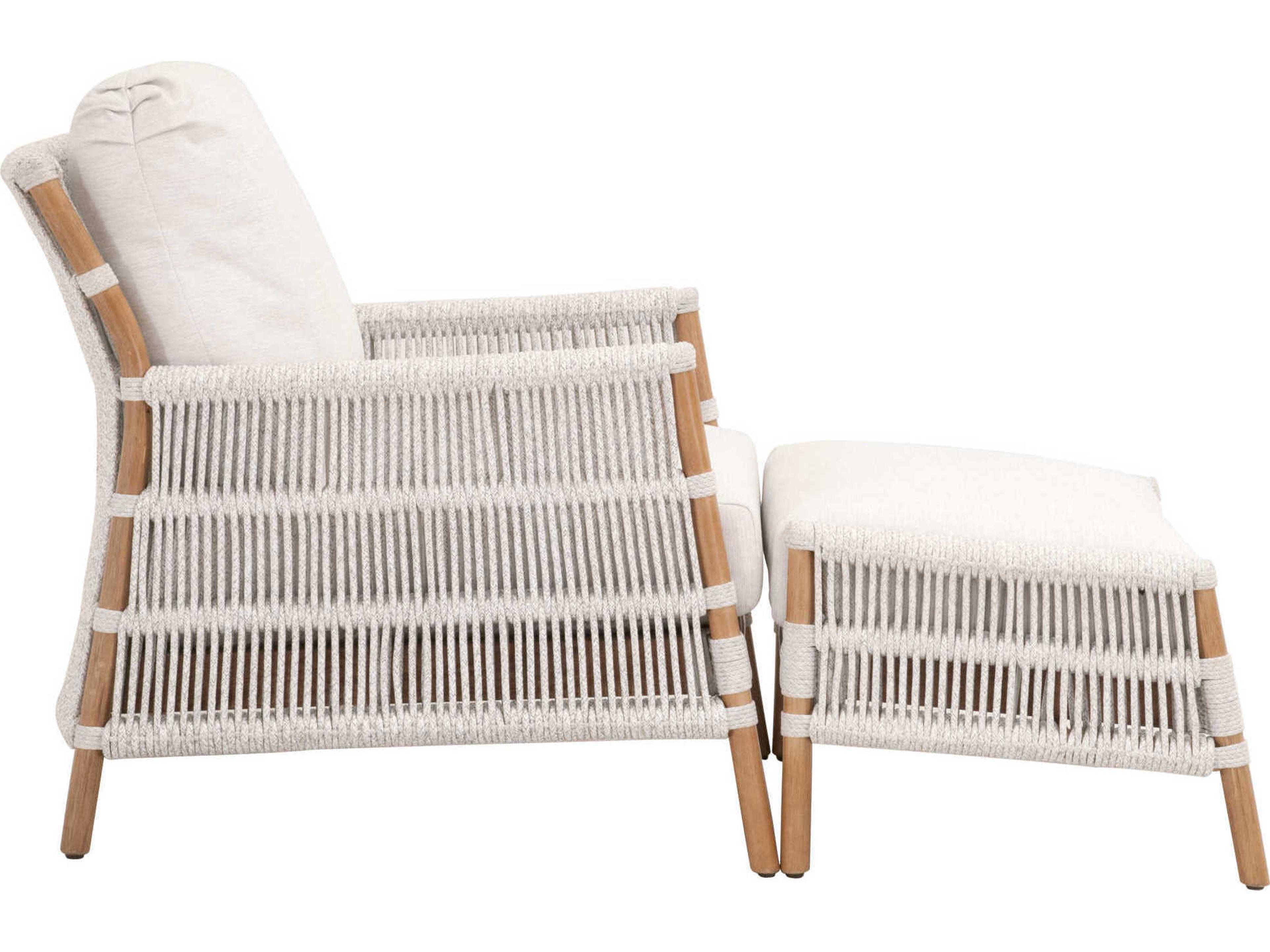 Luxecor Respite White Upholstered Ottoman