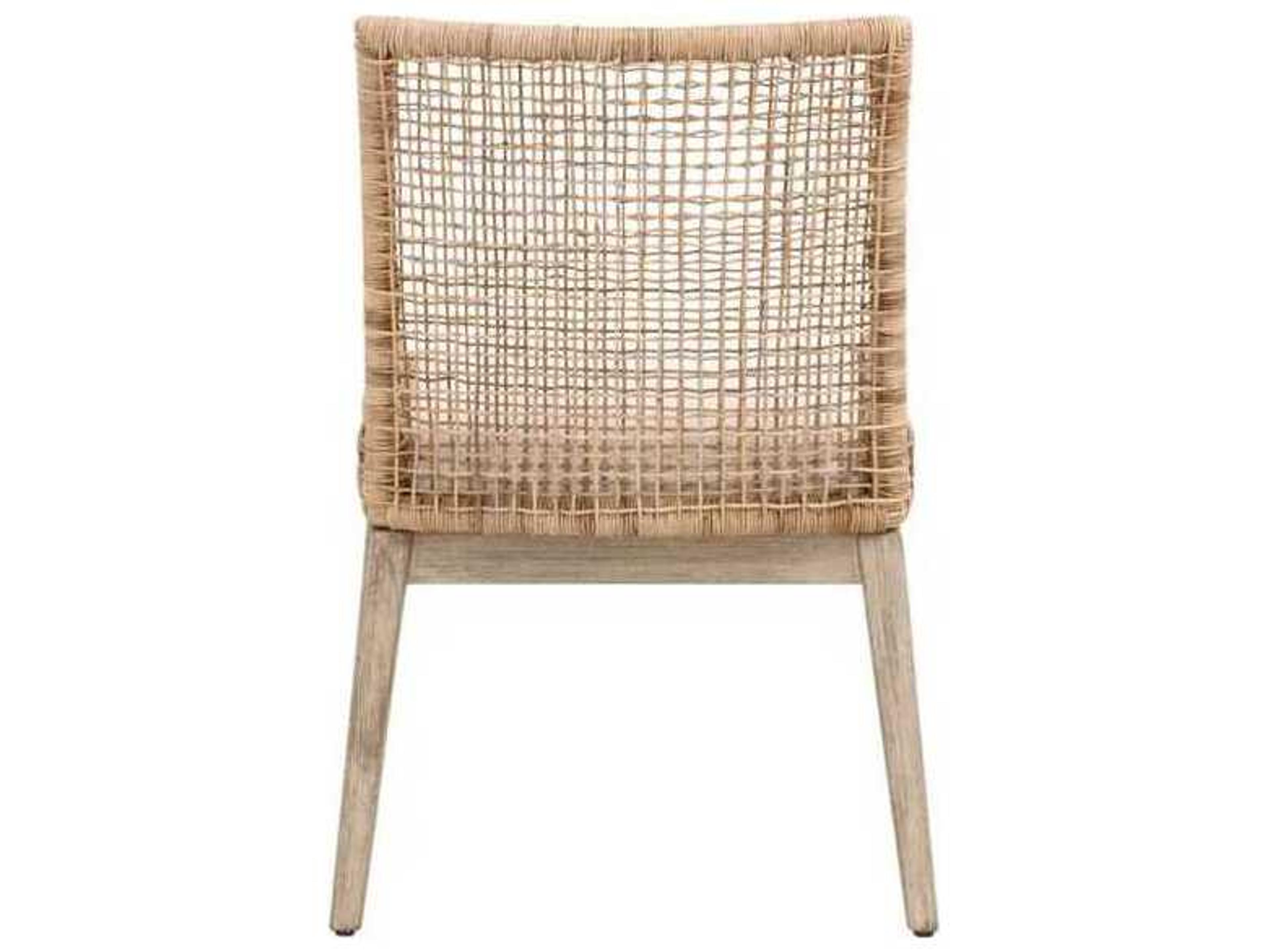 Luxecor Respite Mahogany Wood Natural Upholstered Armless Dining Chair, Set of 2