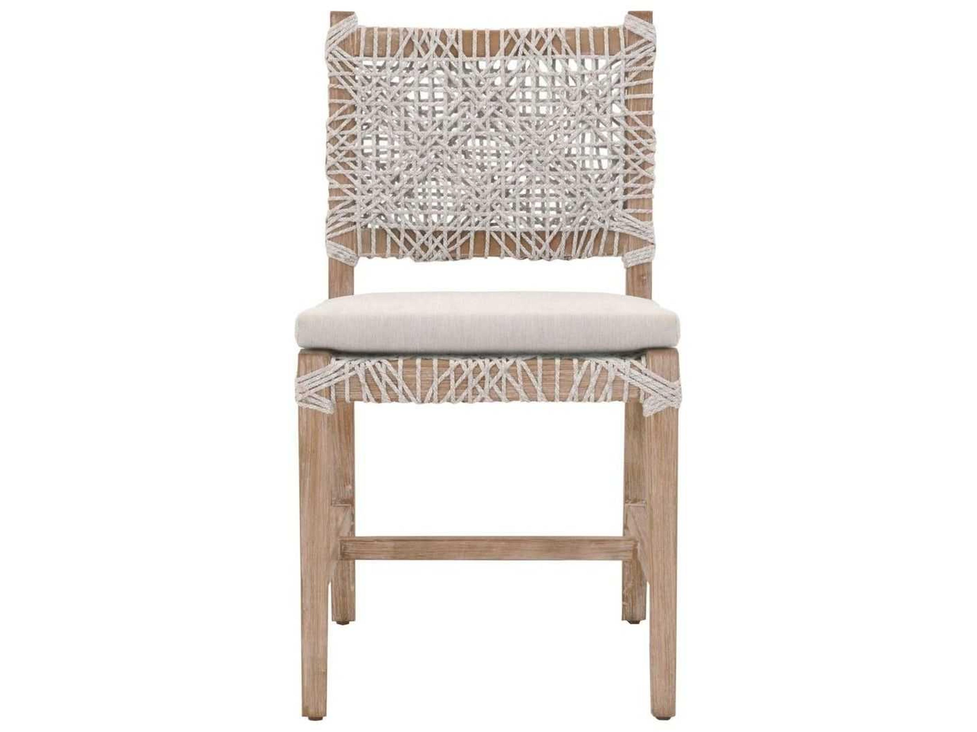 Luxecor Respite Costa Mahogany Wood Gray Upholstered Side Dining Chair Set of 2