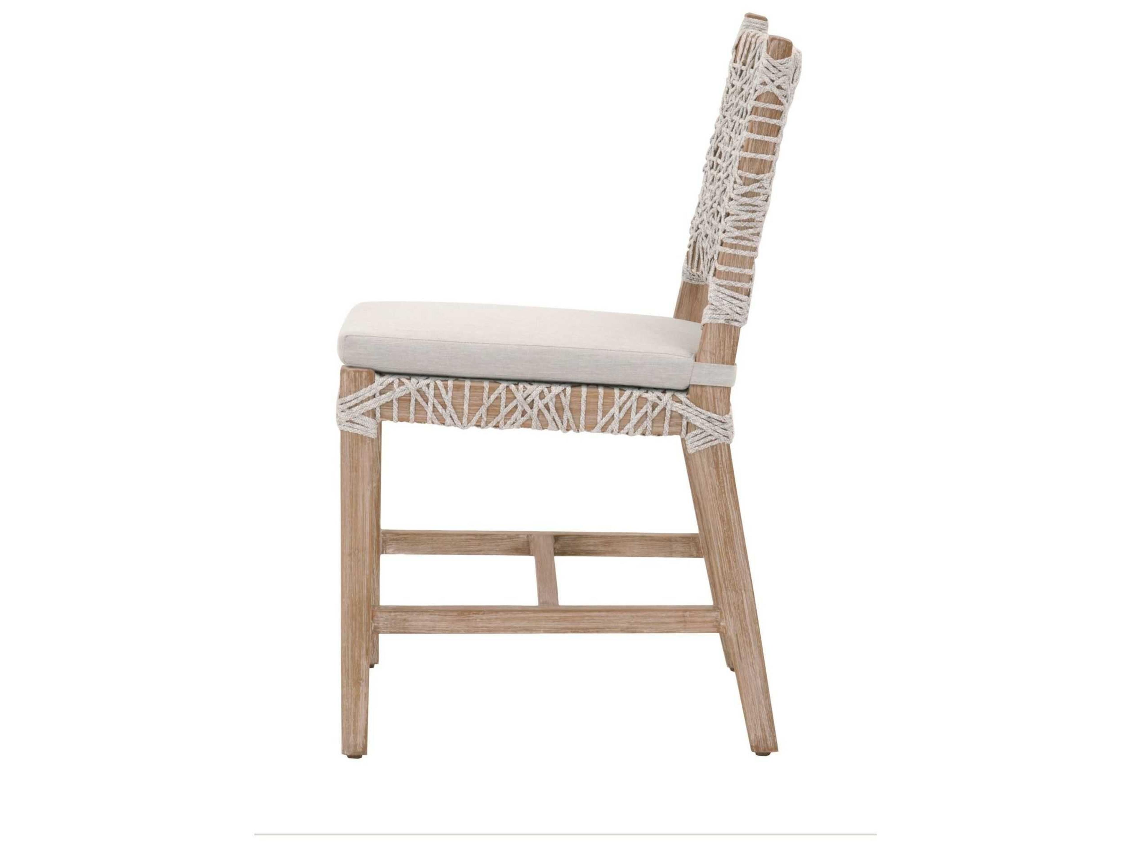 Luxecor Respite Costa Mahogany Wood Gray Upholstered Side Dining Chair Set of 2