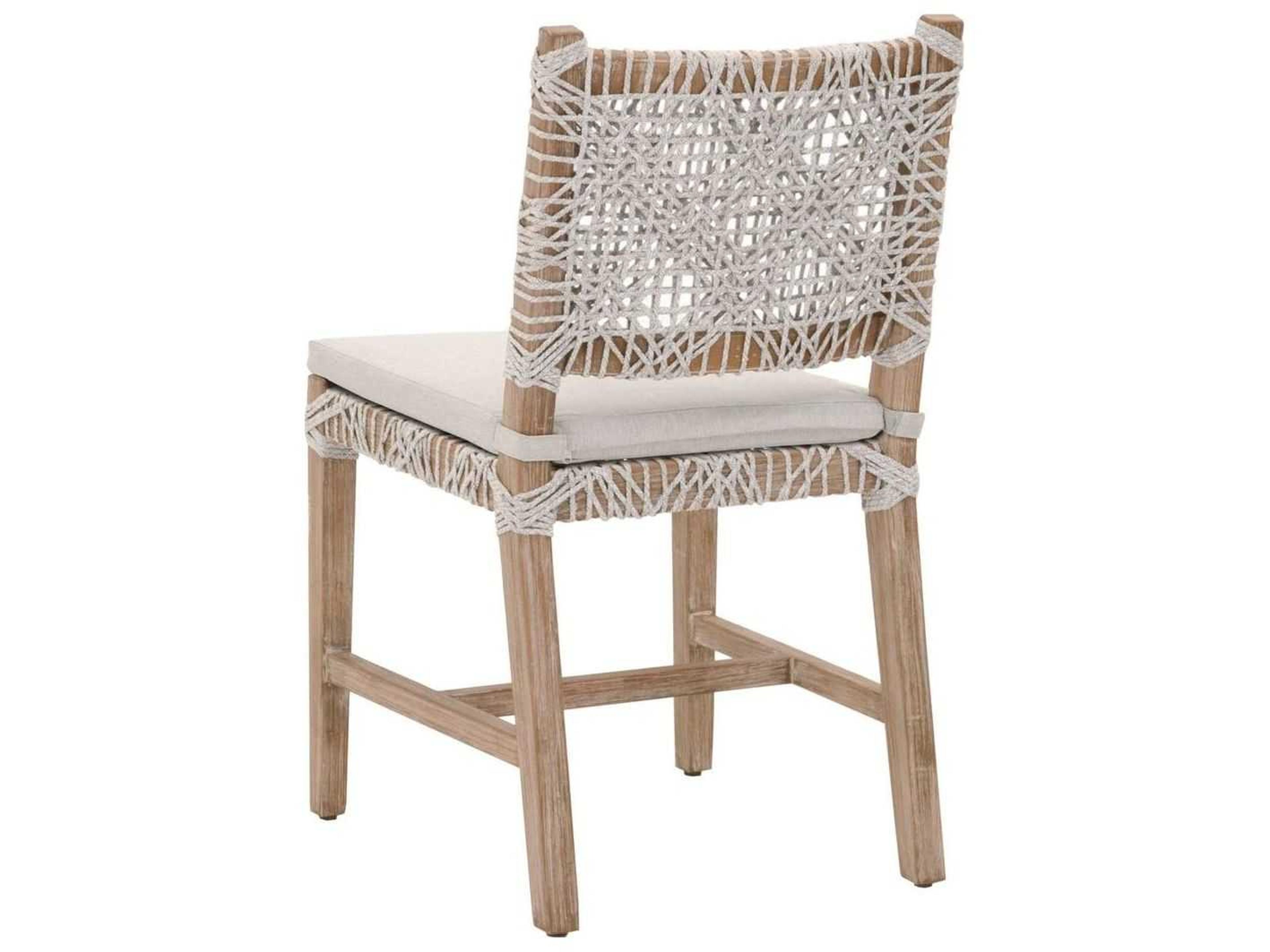 Luxecor Respite Costa Mahogany Wood Gray Upholstered Side Dining Chair Set of 2