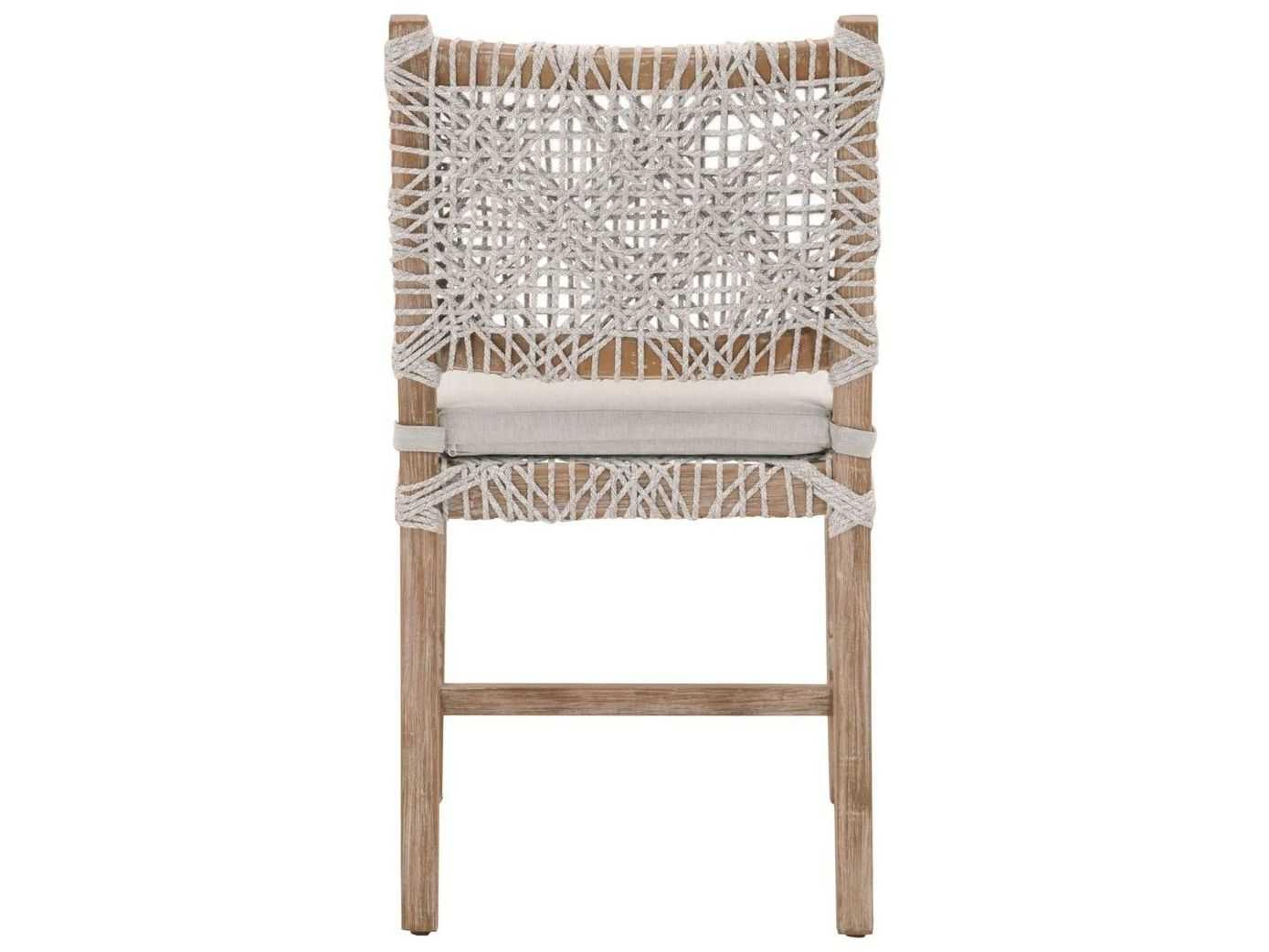 Luxecor Respite Costa Mahogany Wood Gray Upholstered Side Dining Chair Set of 2