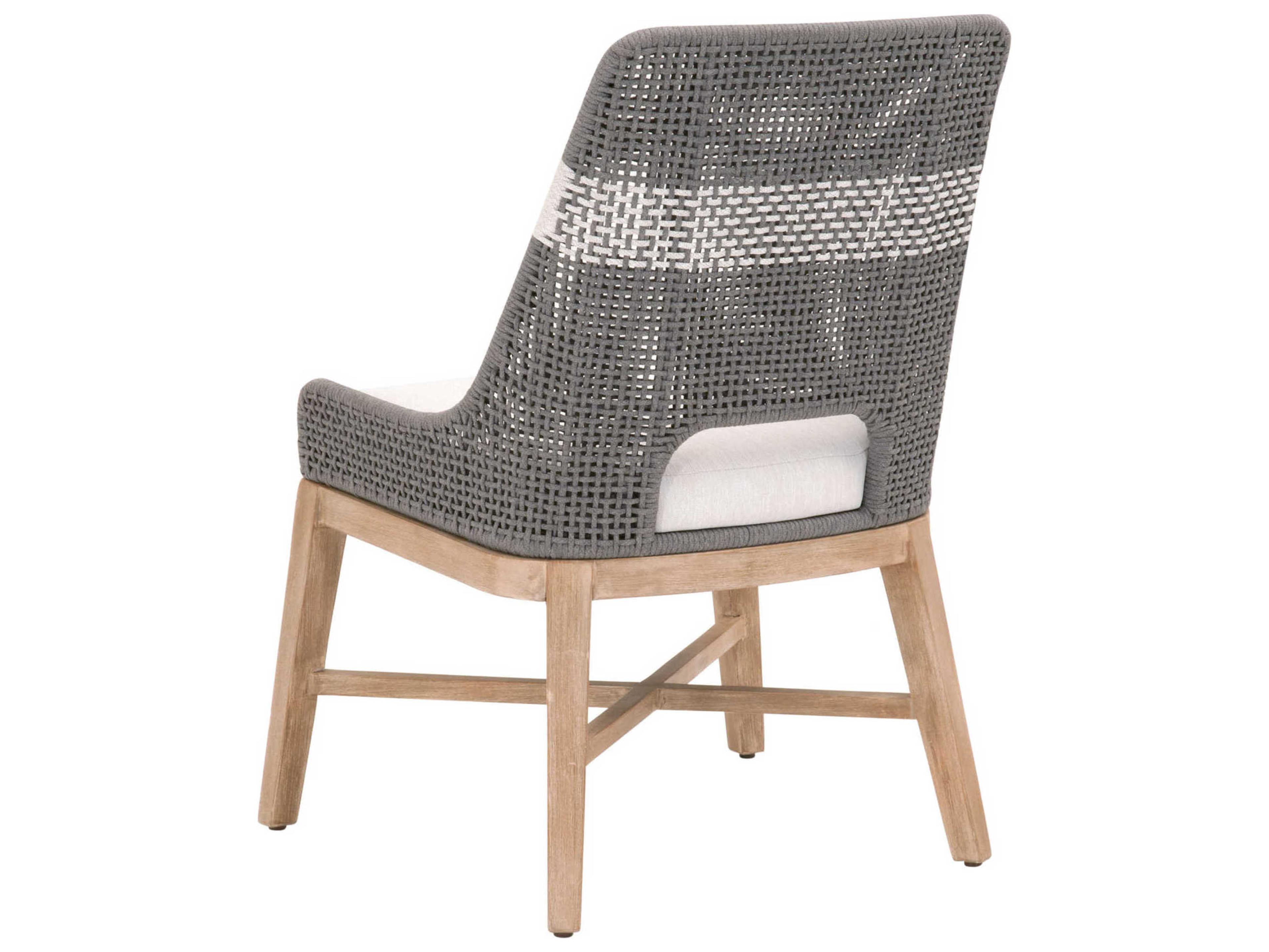 Luxecor Respite Mahogany Wood Gray Upholstered Side Dining Chair Set of 2