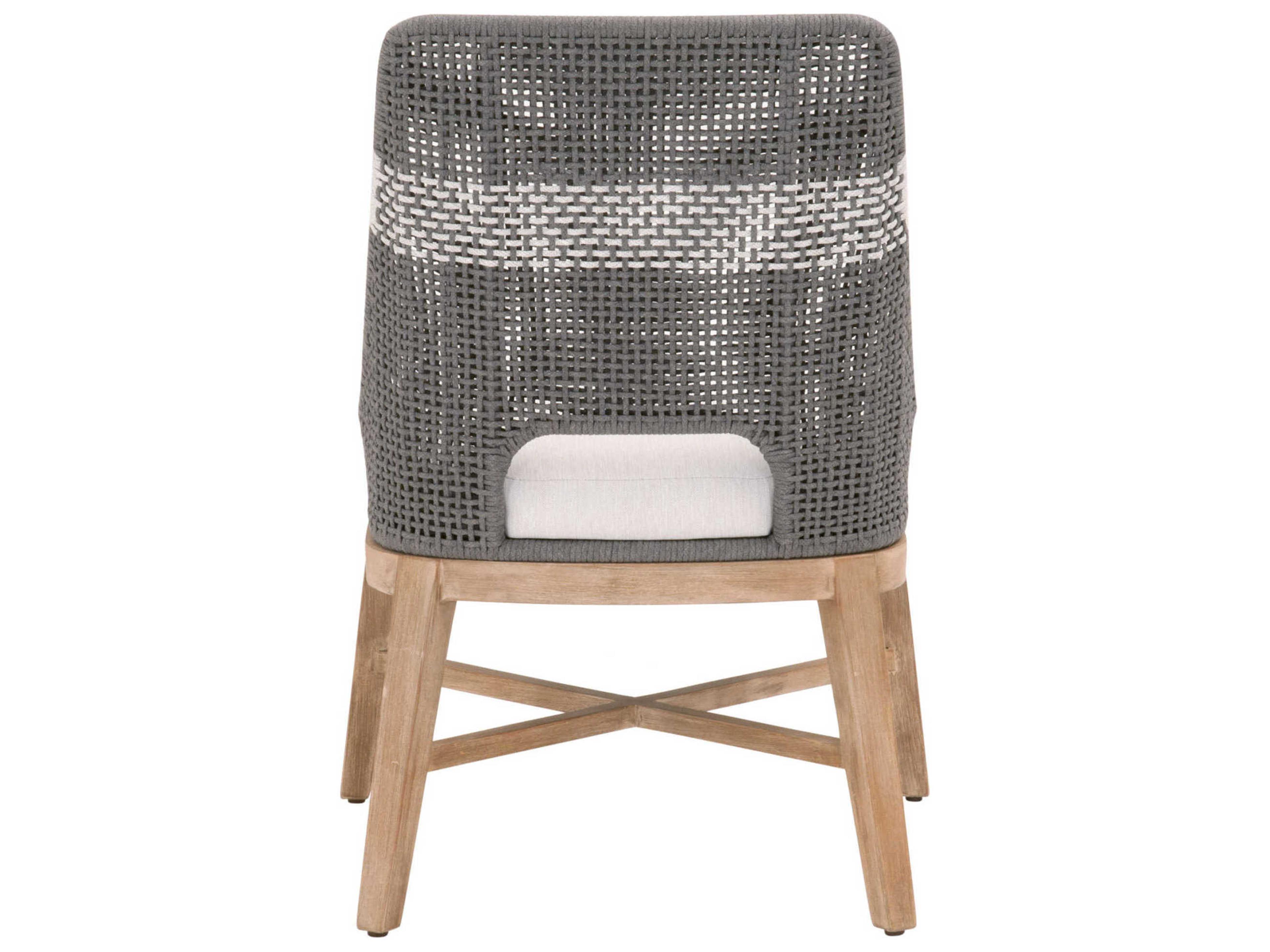 Luxecor Respite Mahogany Wood Gray Upholstered Side Dining Chair Set of 2