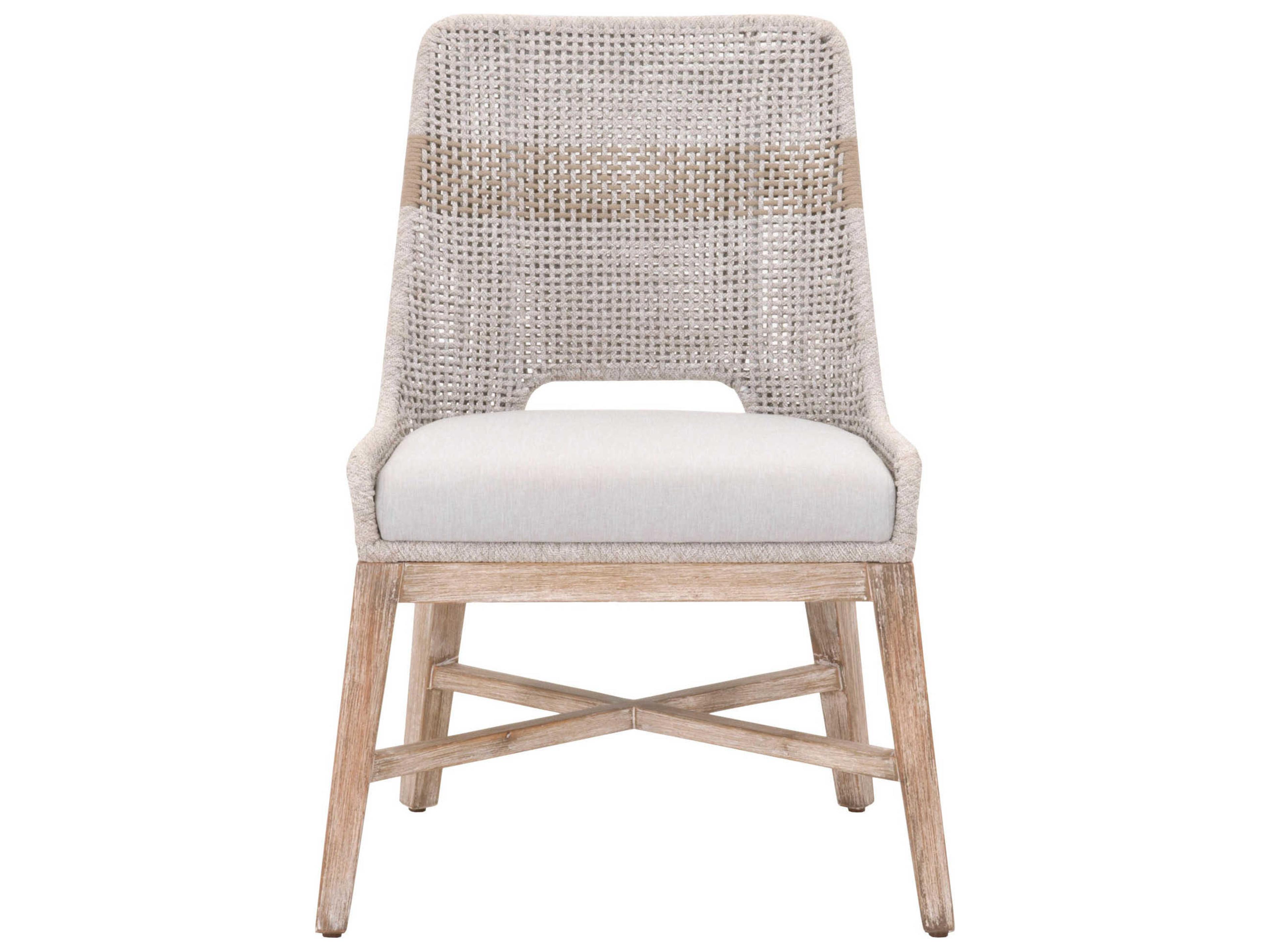 Luxecor Respite Mahogany Wood Gray Upholstered Side Dining Chair Set of 2