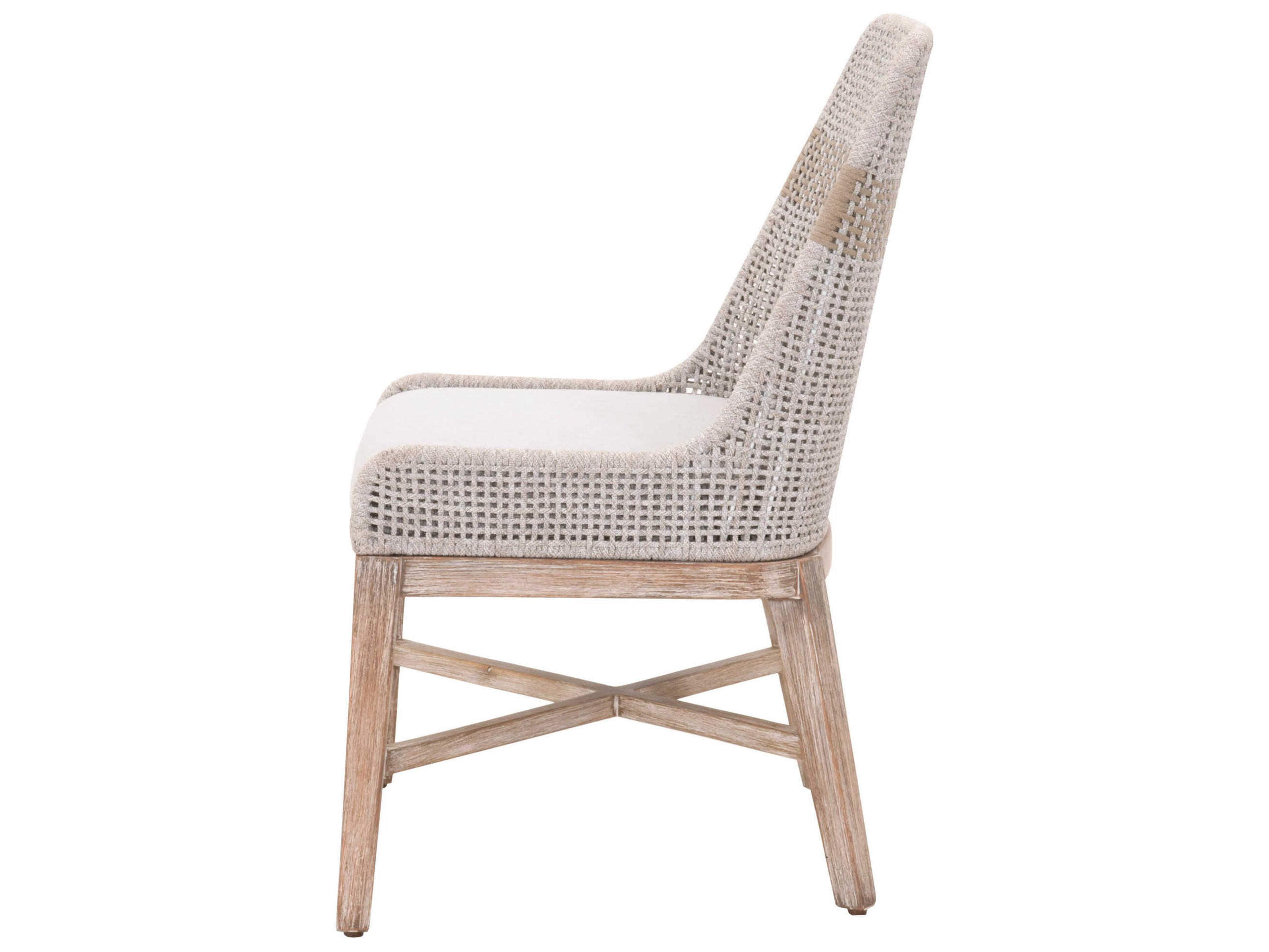 Luxecor Respite Mahogany Wood Gray Upholstered Side Dining Chair Set of 2