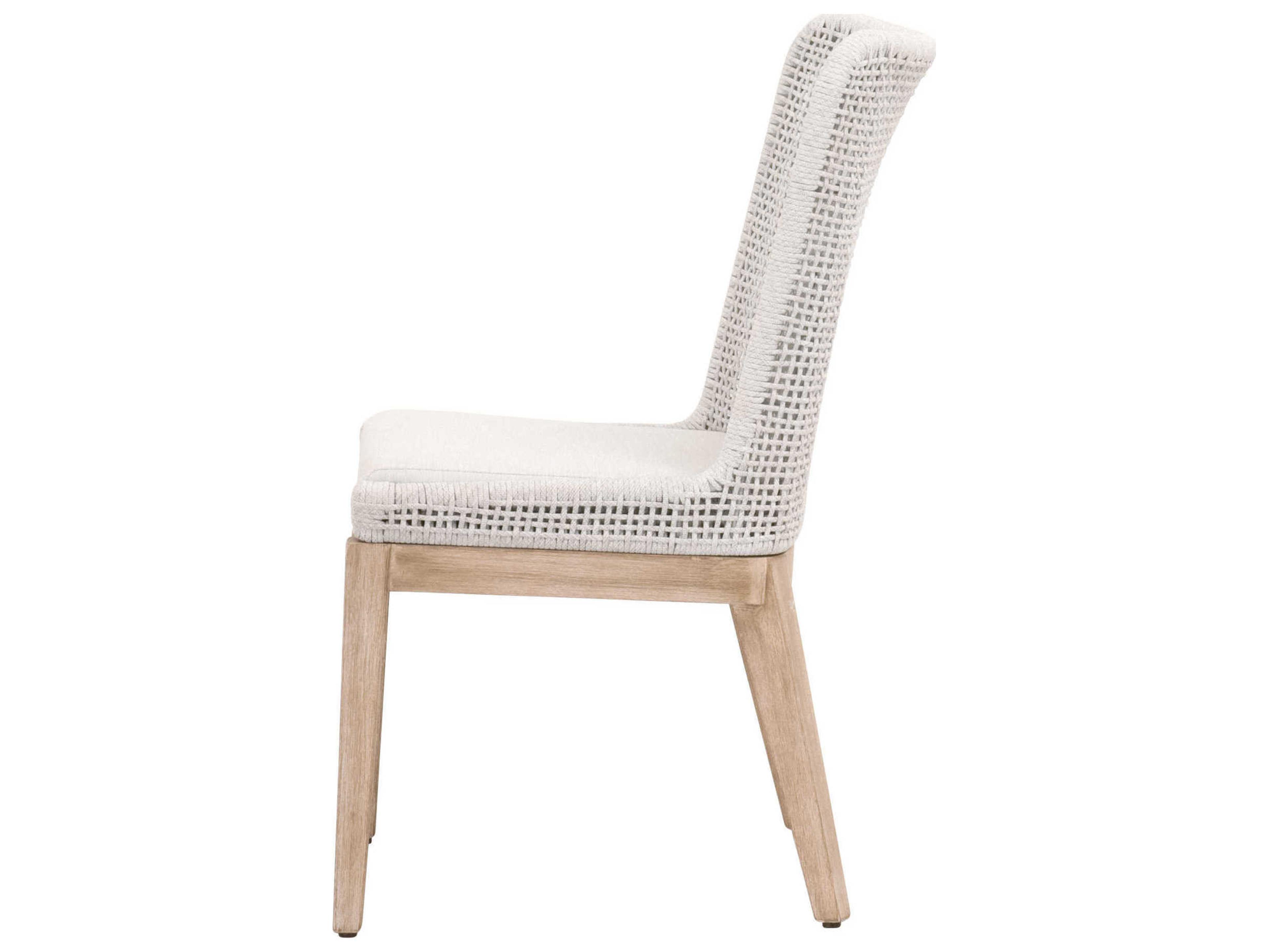 Luxecor Respite Mesh Mahogany Wood Gray Upholstered Side Dining Chair