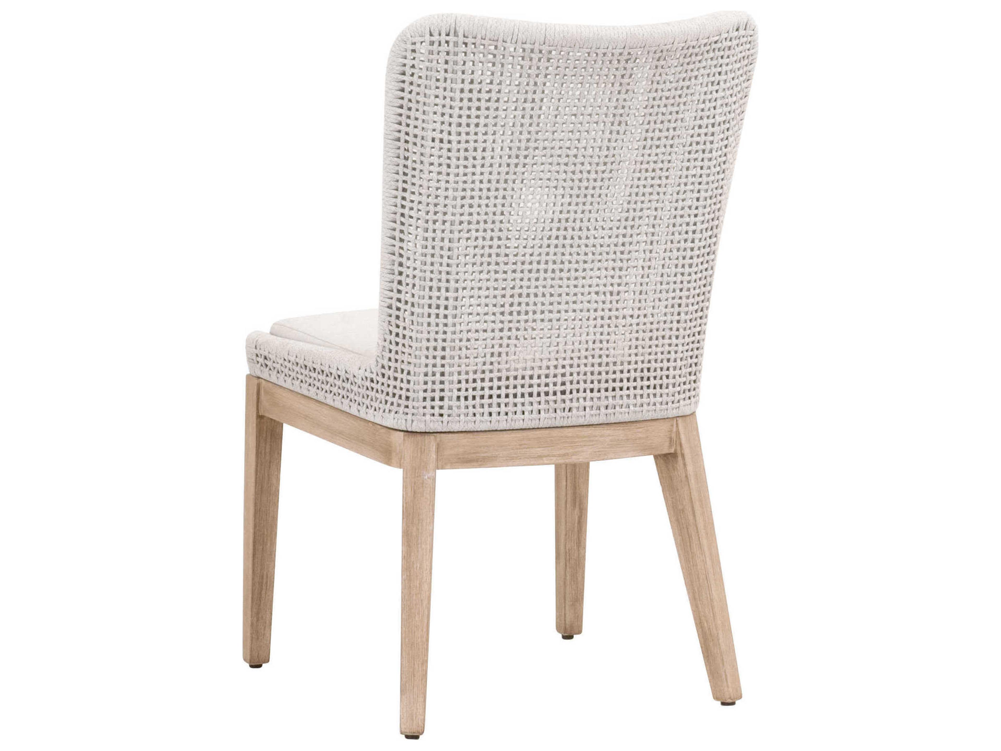 Luxecor Respite Mesh Mahogany Wood Gray Upholstered Side Dining Chair