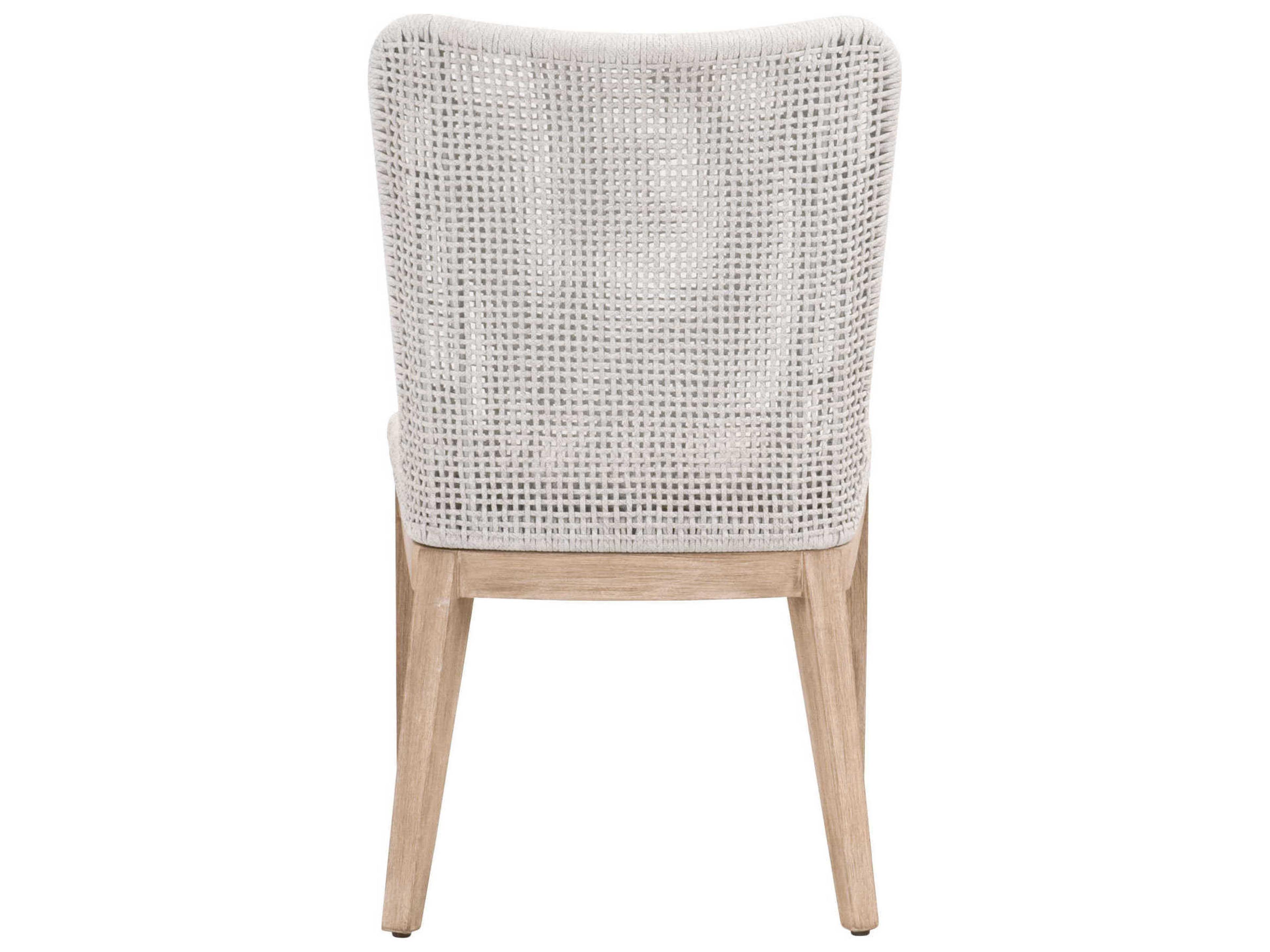 Luxecor Respite Mesh Mahogany Wood Gray Upholstered Side Dining Chair