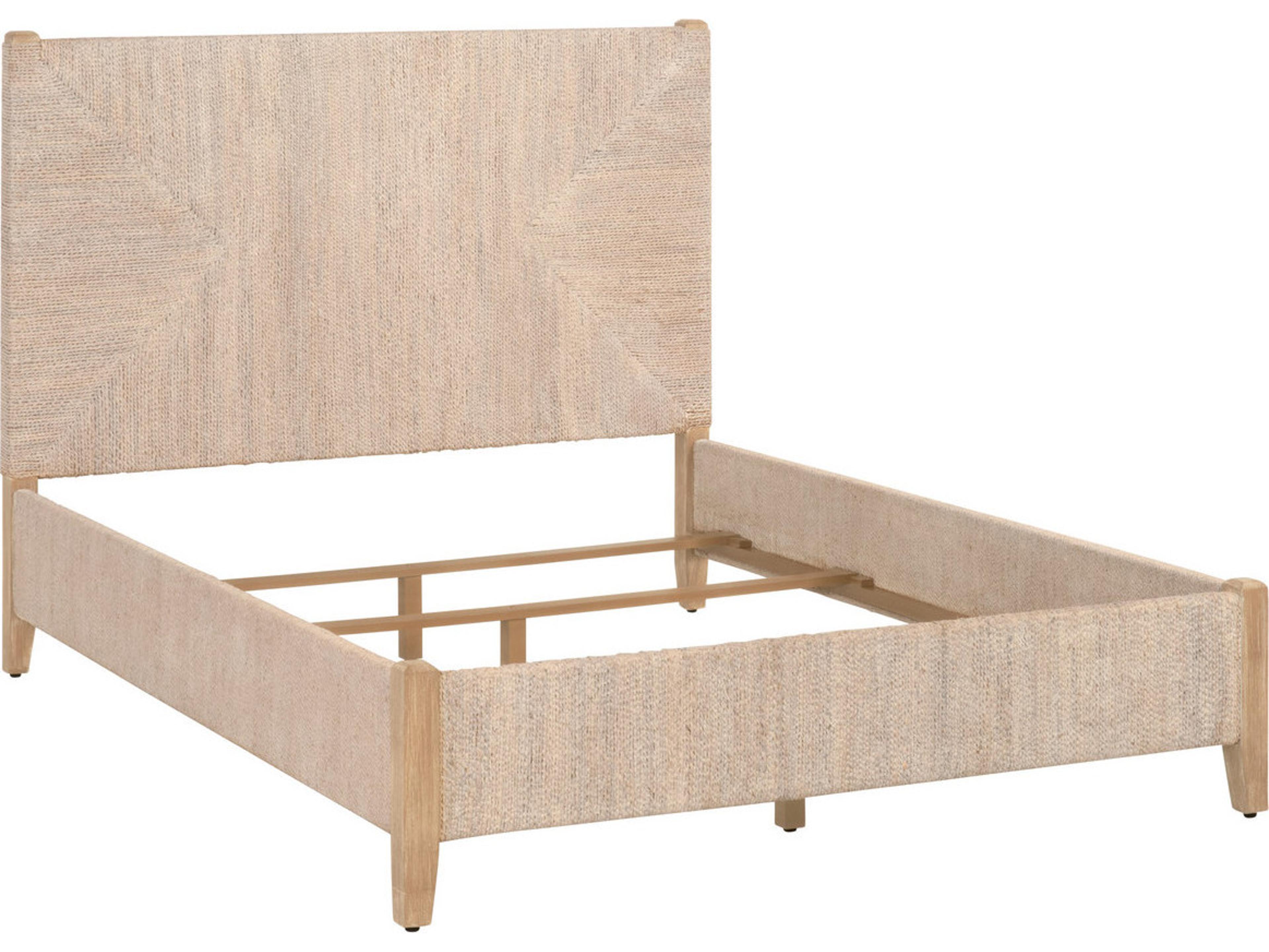 Luxecor Respite White Wash Natural Gray Mahogany Wood Queen Platform Bed