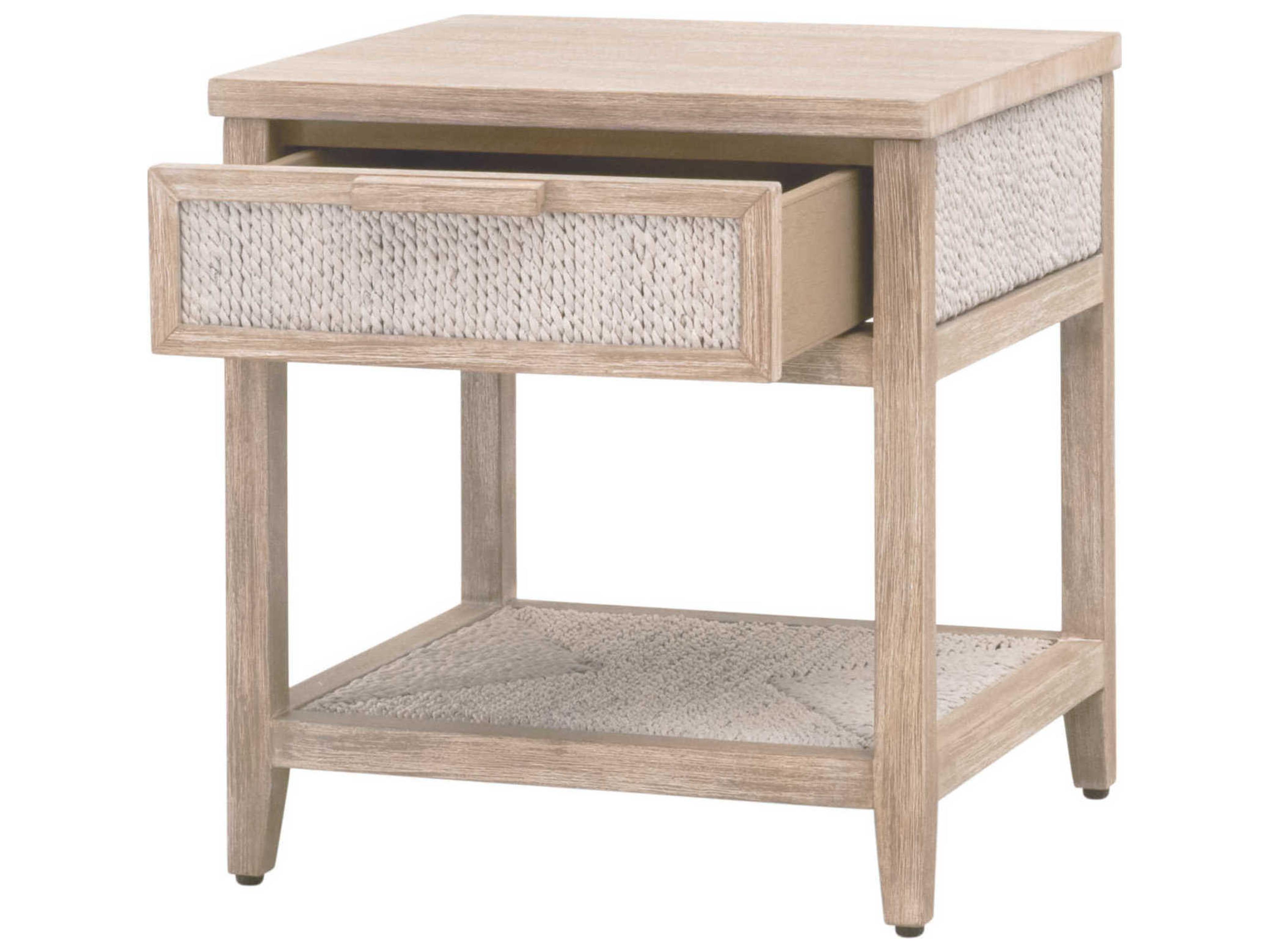 Luxecor Respite 1-Drawer Brown Abaca Wood Nightstand