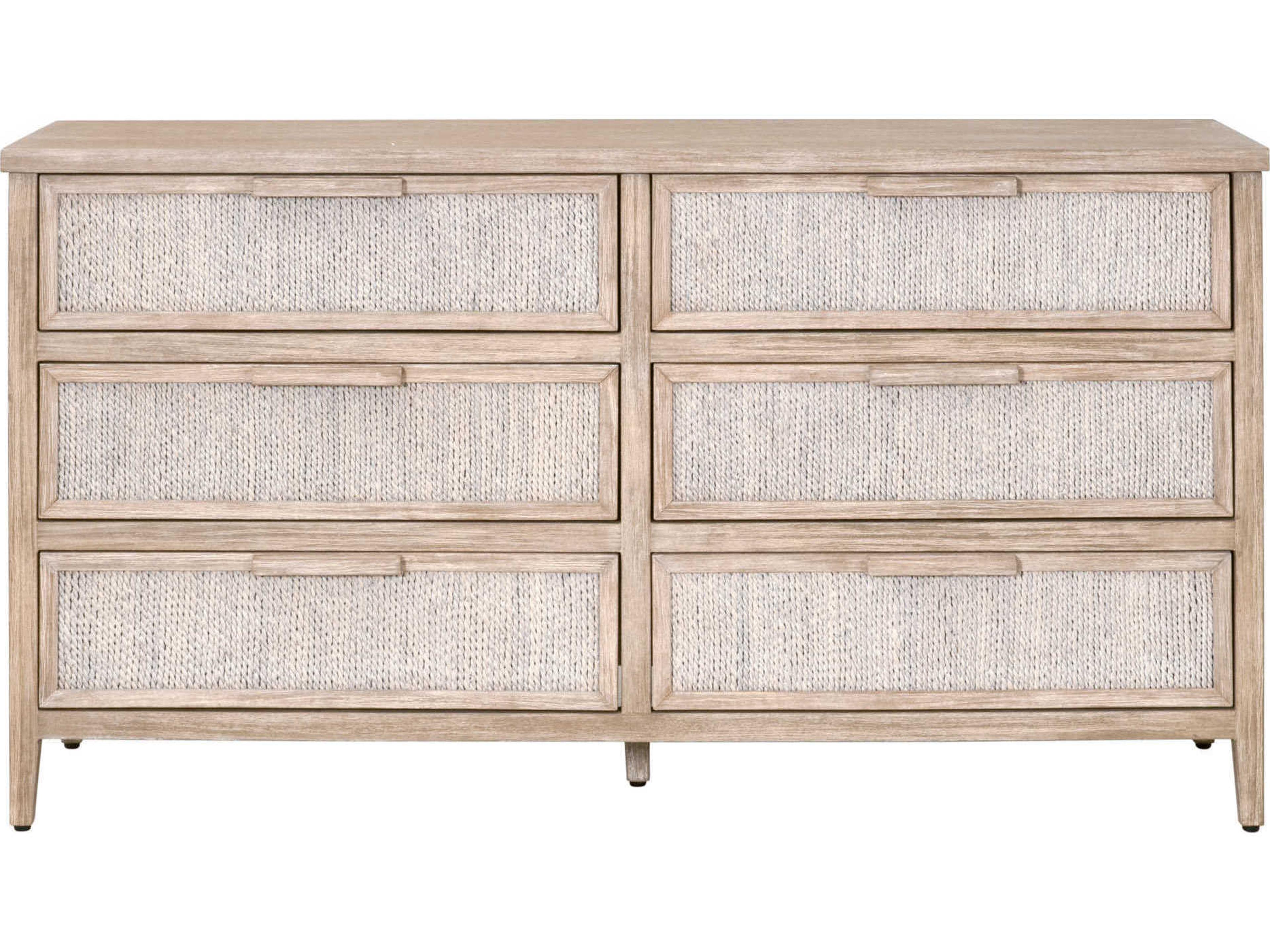 Luxecor Respite 6-Drawers Brown Abaca Wood Double Dresser