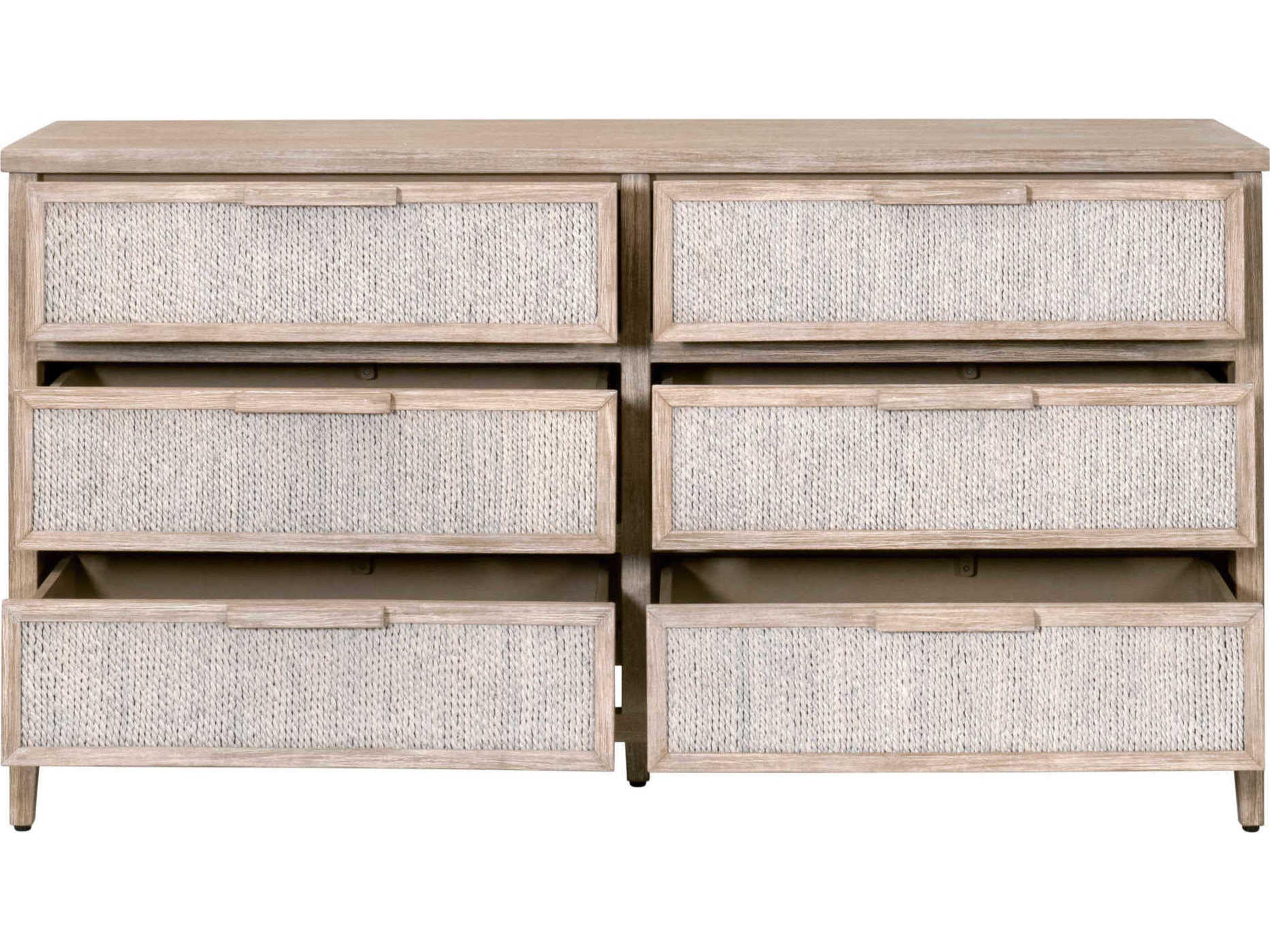 Luxecor Respite 6-Drawers Brown Abaca Wood Double Dresser