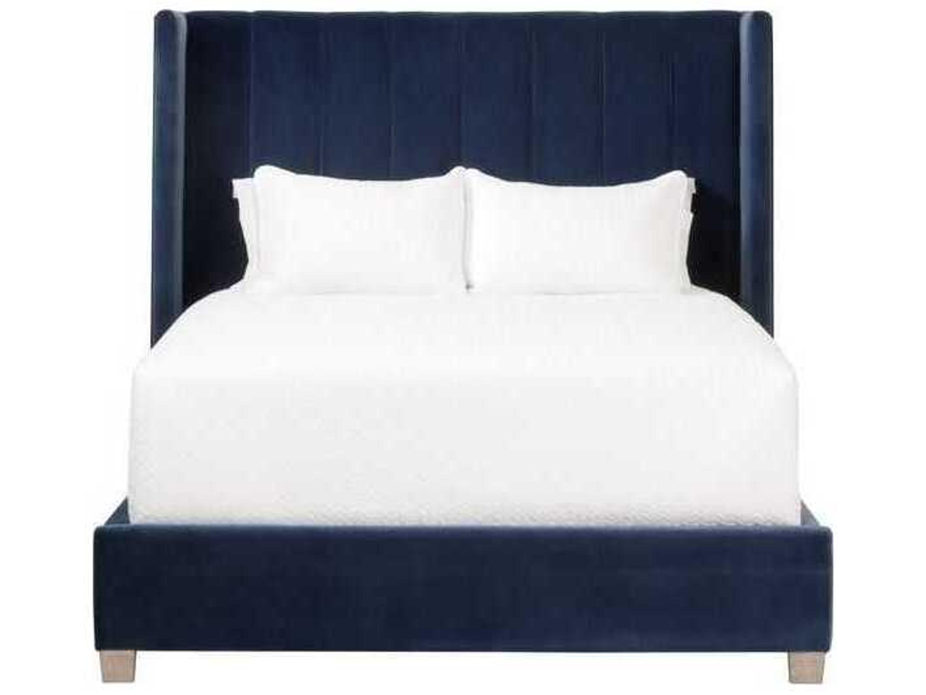 Luxecor Respite Blue Oak Wood Upholstered Queen Platform Bed