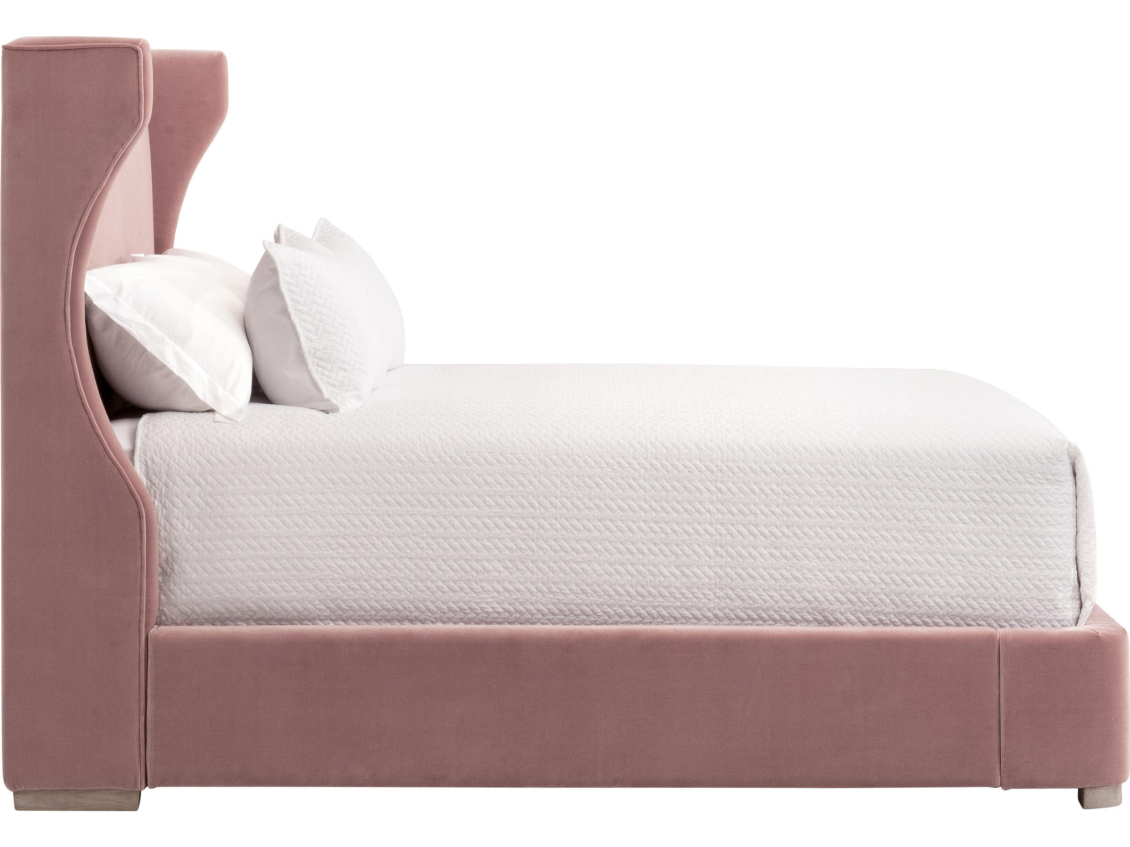 Luxecor Respite Pink Oak Wood Upholstered Queen Platform Bed