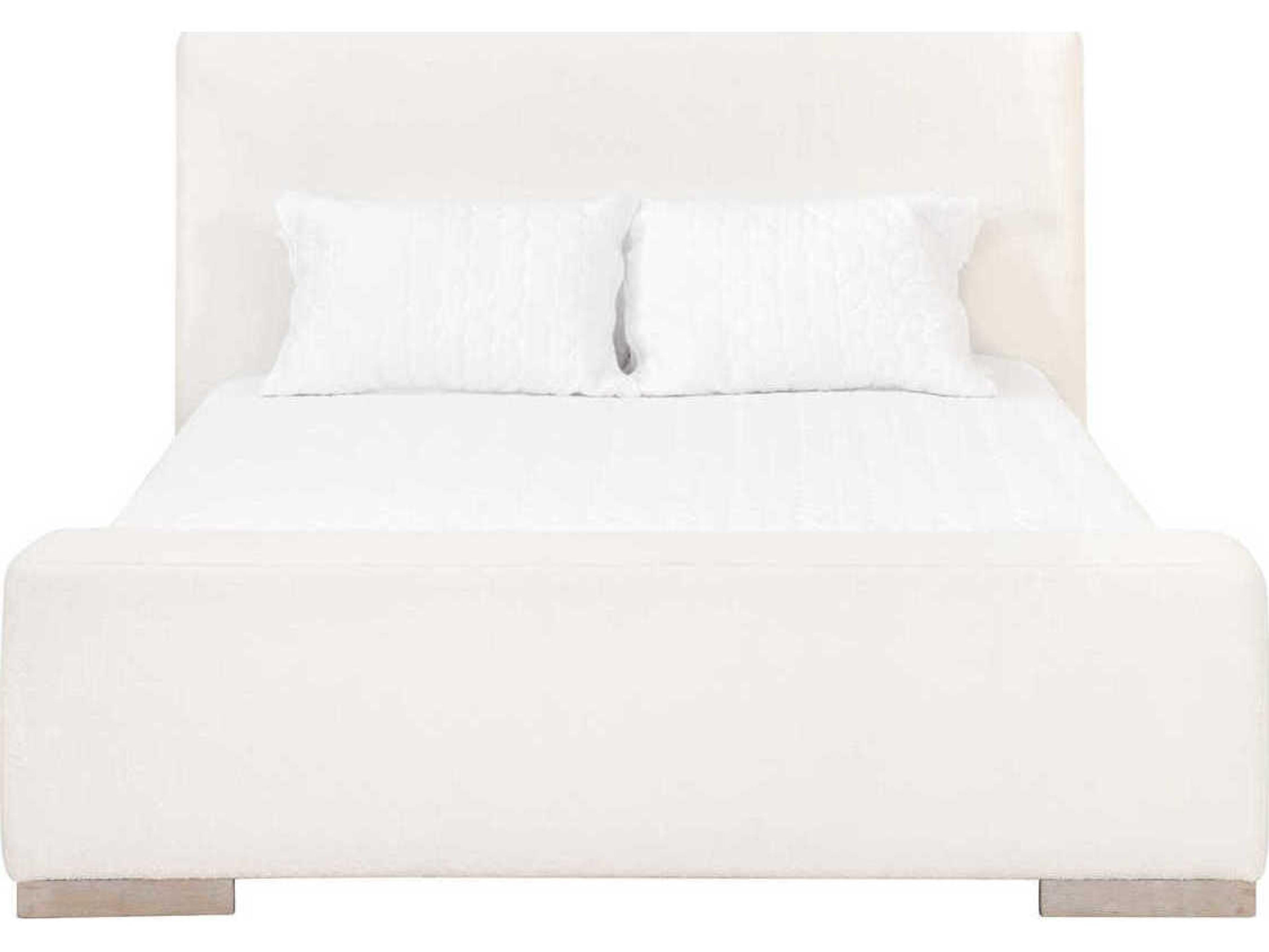 Luxecor Respite Gray Oak Wood Upholstered King Panel Bed