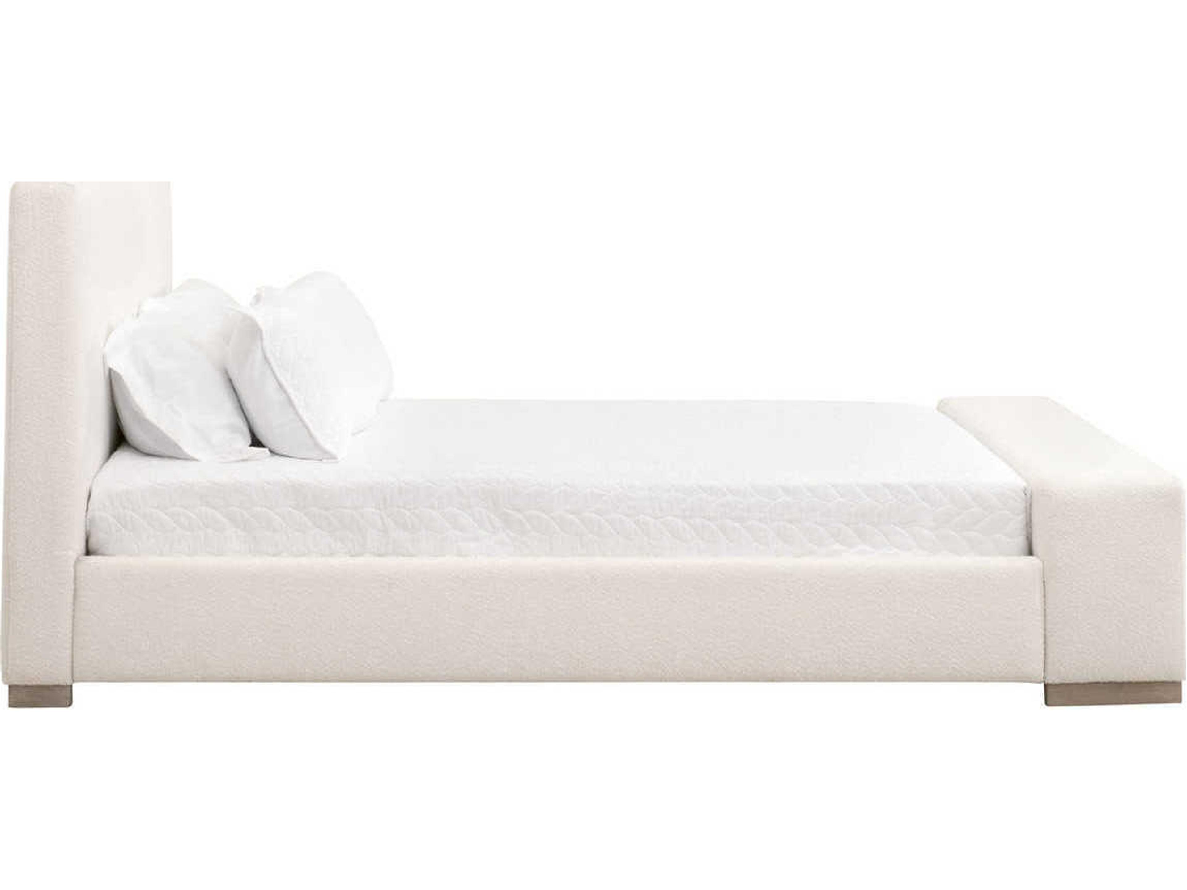 Luxecor Respite Gray Oak Wood Upholstered King Panel Bed