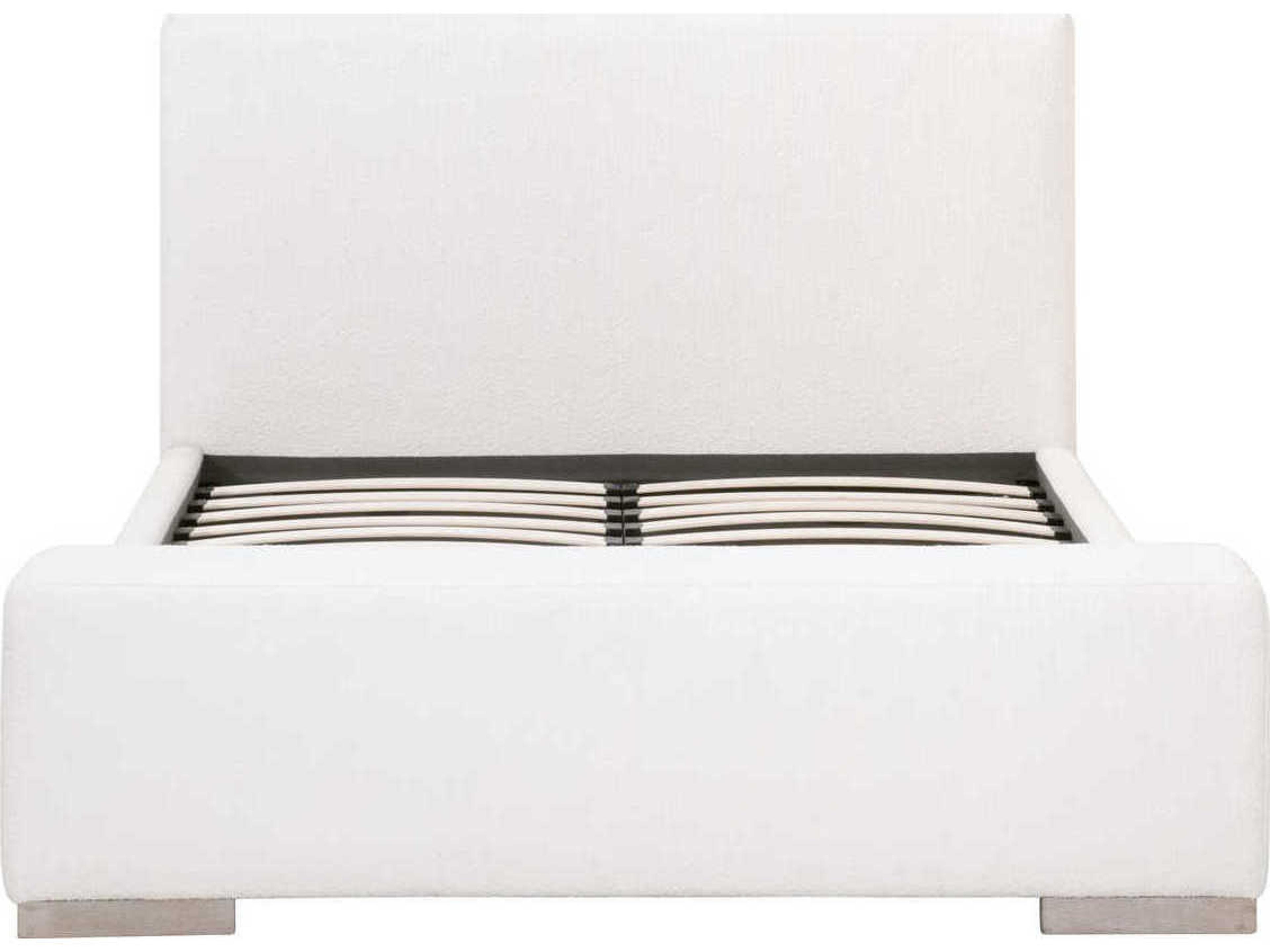 Luxecor Respite Gray Oak Wood Upholstered King Panel Bed