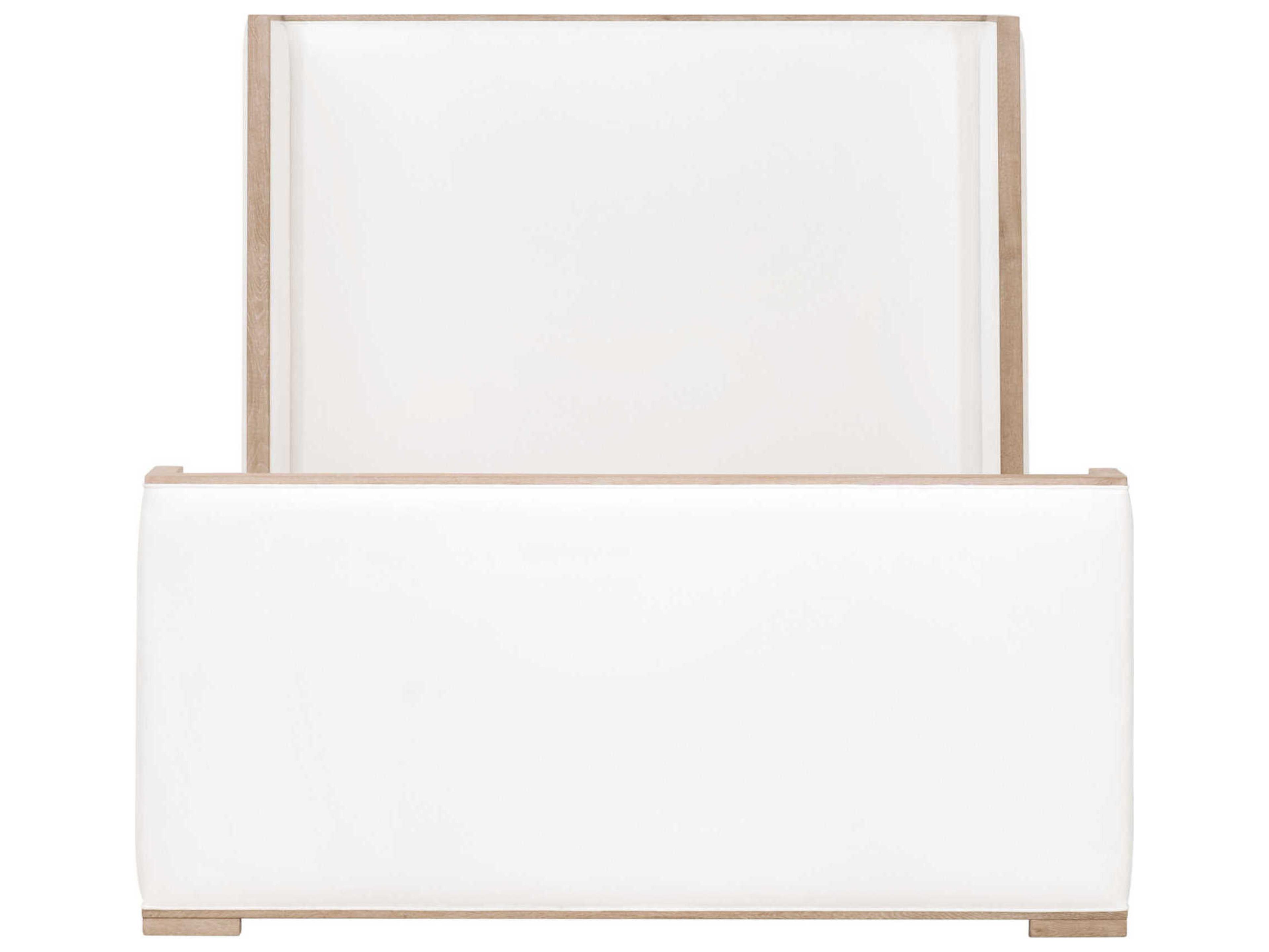 Essentials for Living Stitch & Hand Tailor White Oak Wood Upholstered Queen Panel Bed