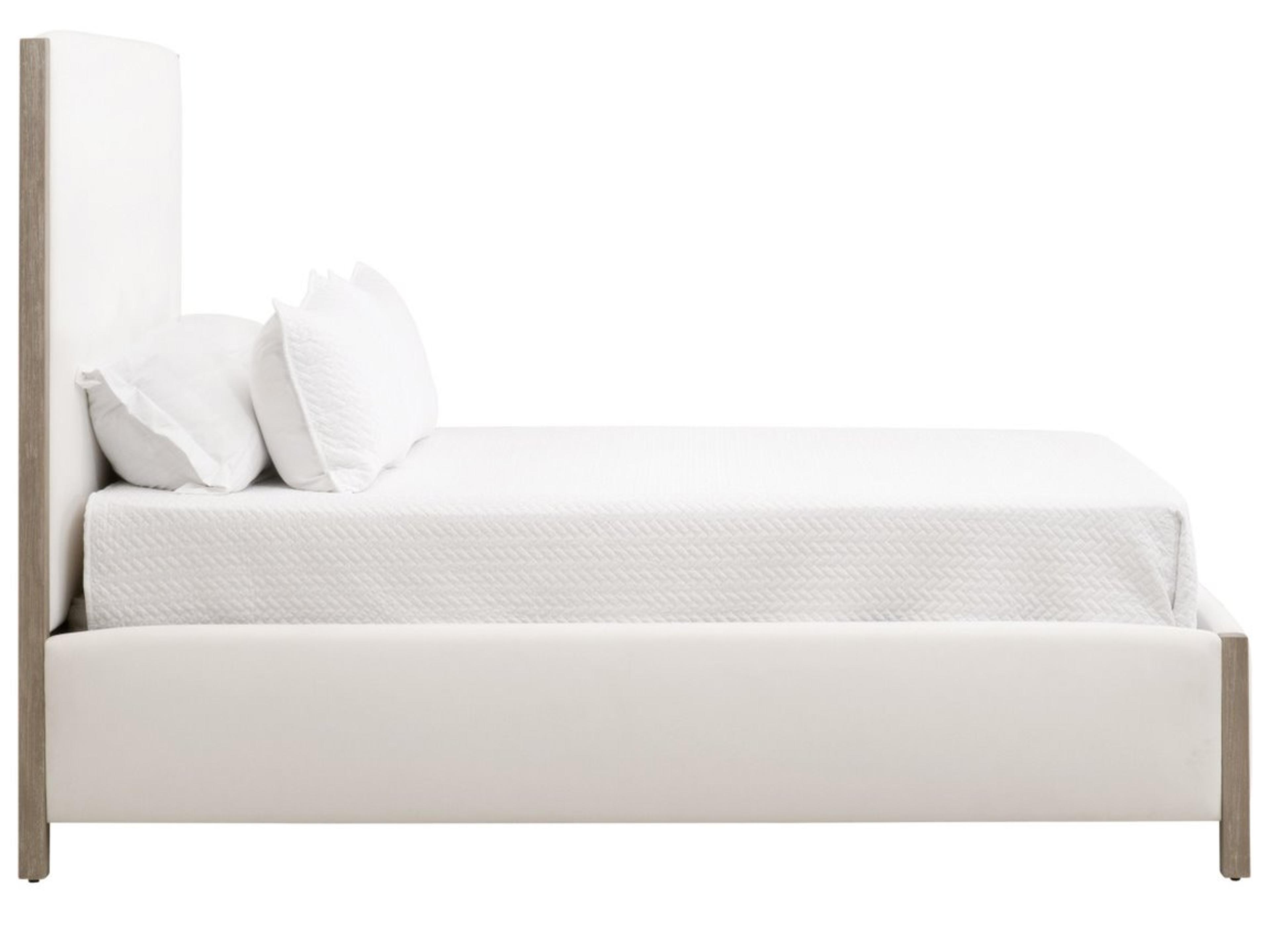 Luxecor Respite Bedroom White Oak Wood Upholstered California King Panel Bed