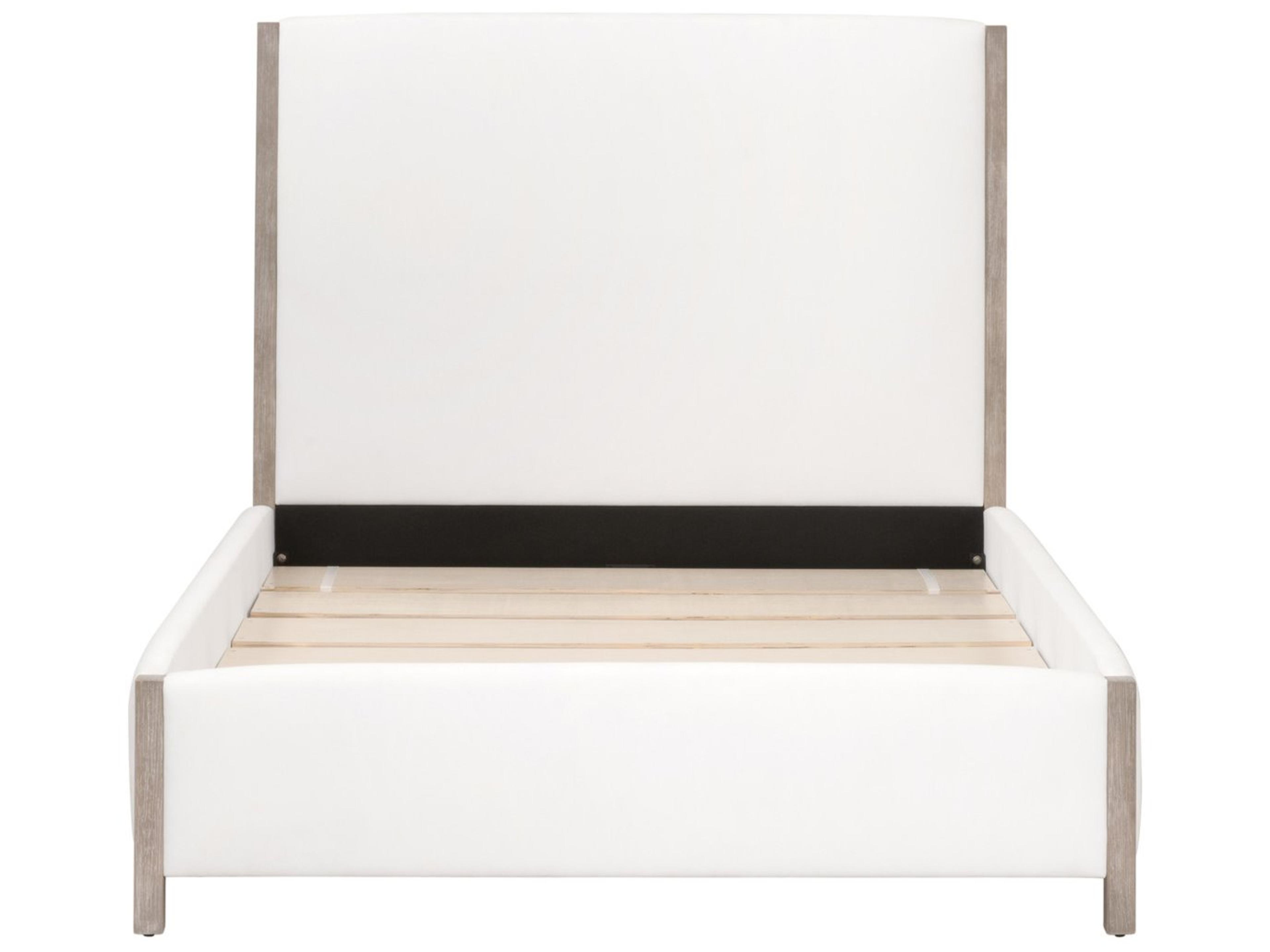 Luxecor Respite Bedroom White Oak Wood Upholstered California King Panel Bed