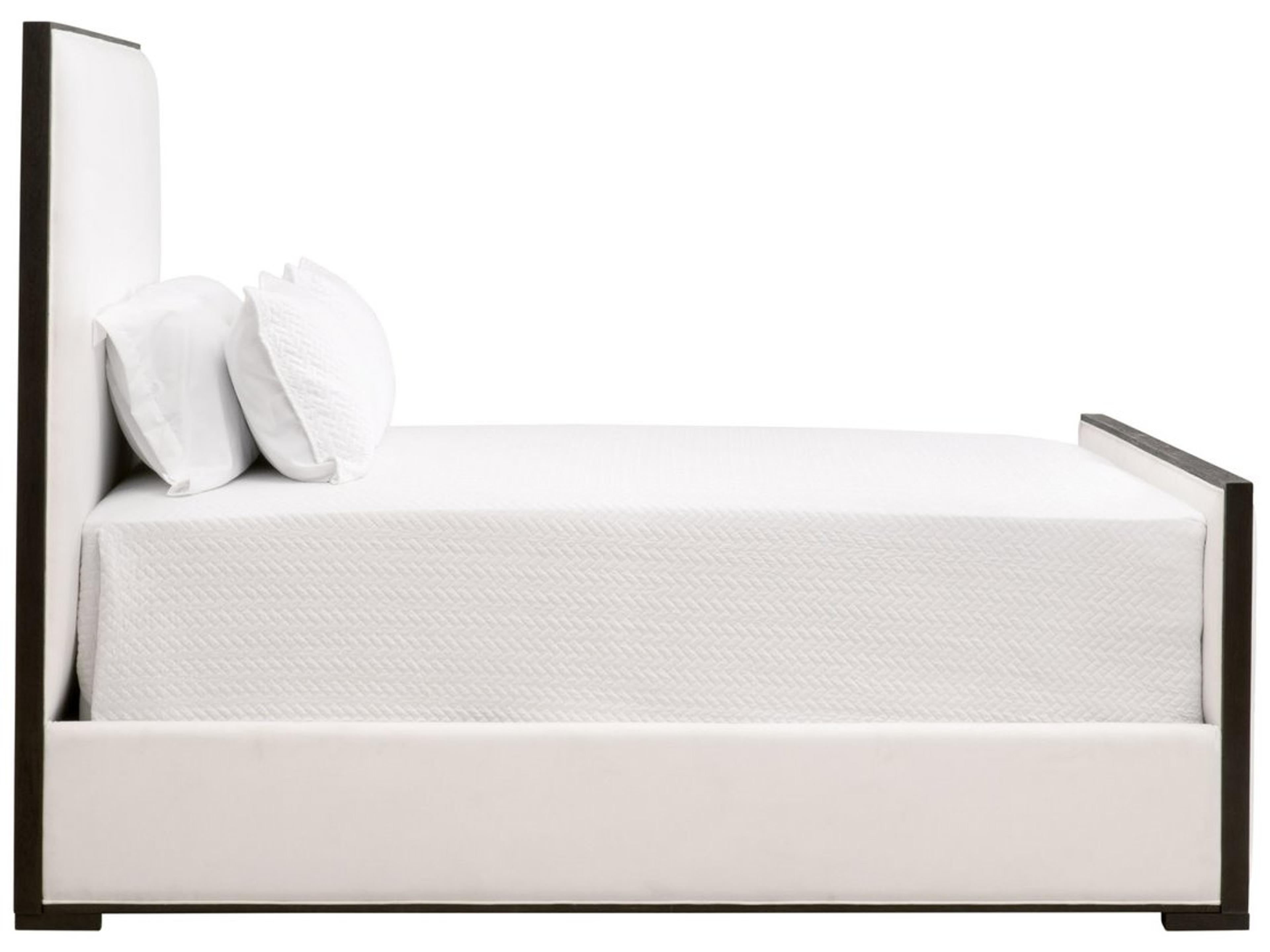 Luxecor Respite Bedroom White Oak Wood Upholstered King Panel Bed