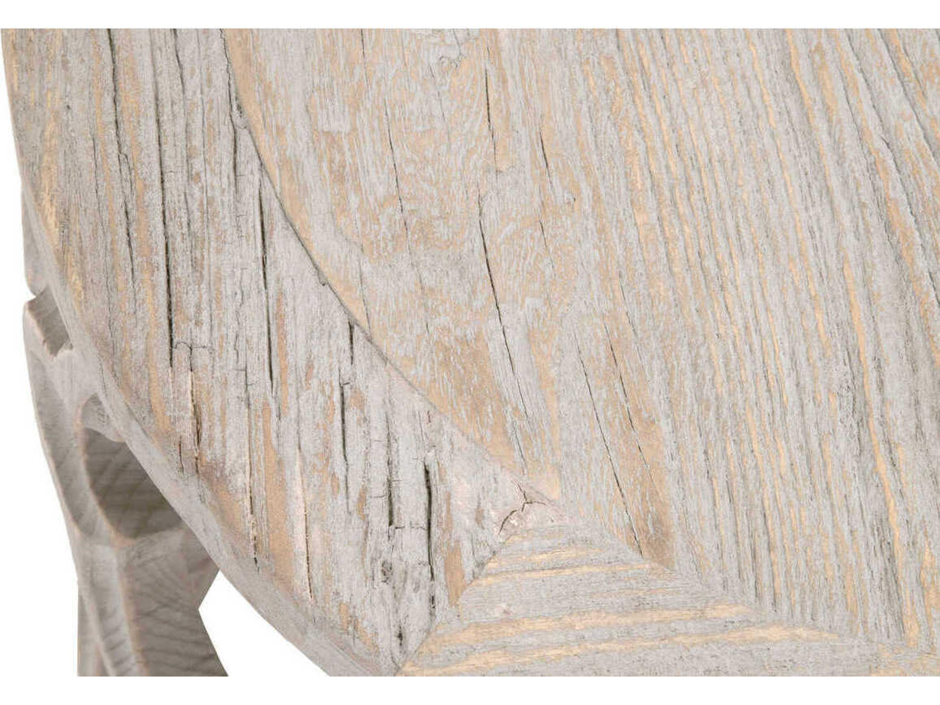 Essentials for Living Bella Antique Clover Round Wood Smoke Gray End Table