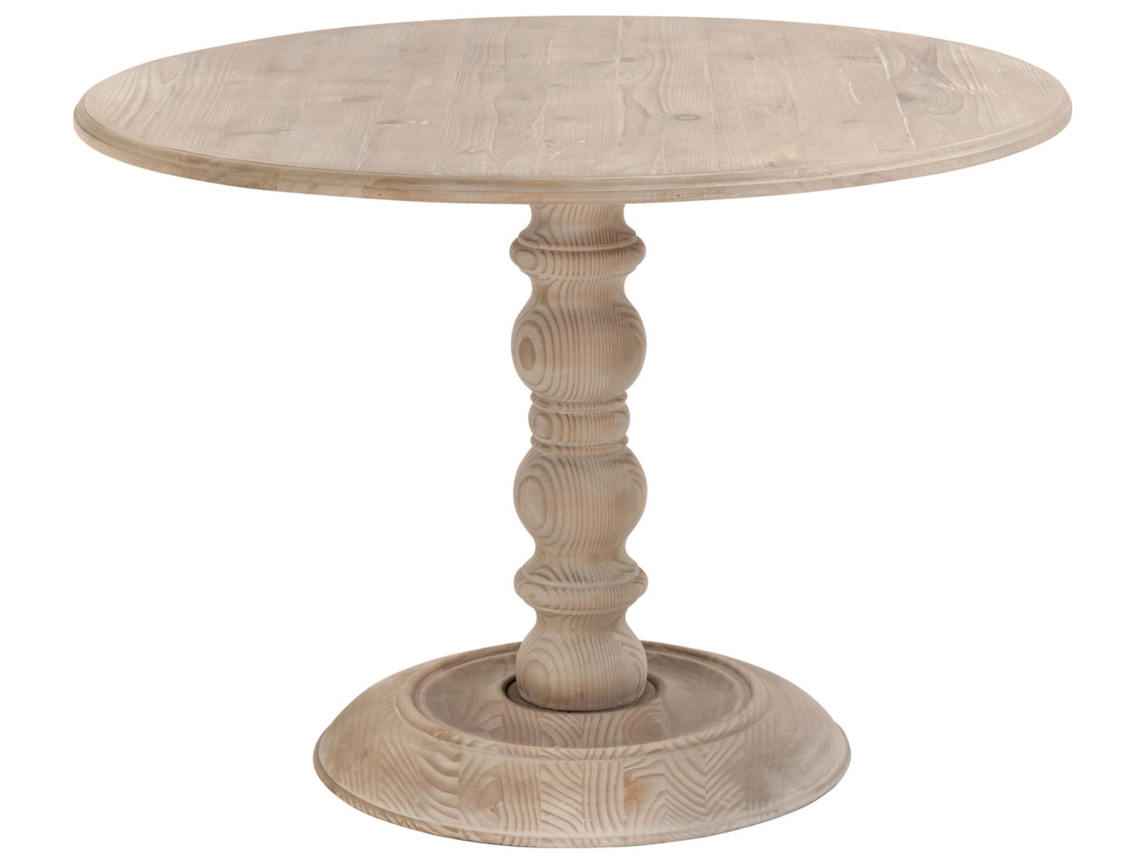 Luxecor Respite Round Wood Smoke Gray Pine Dining Table