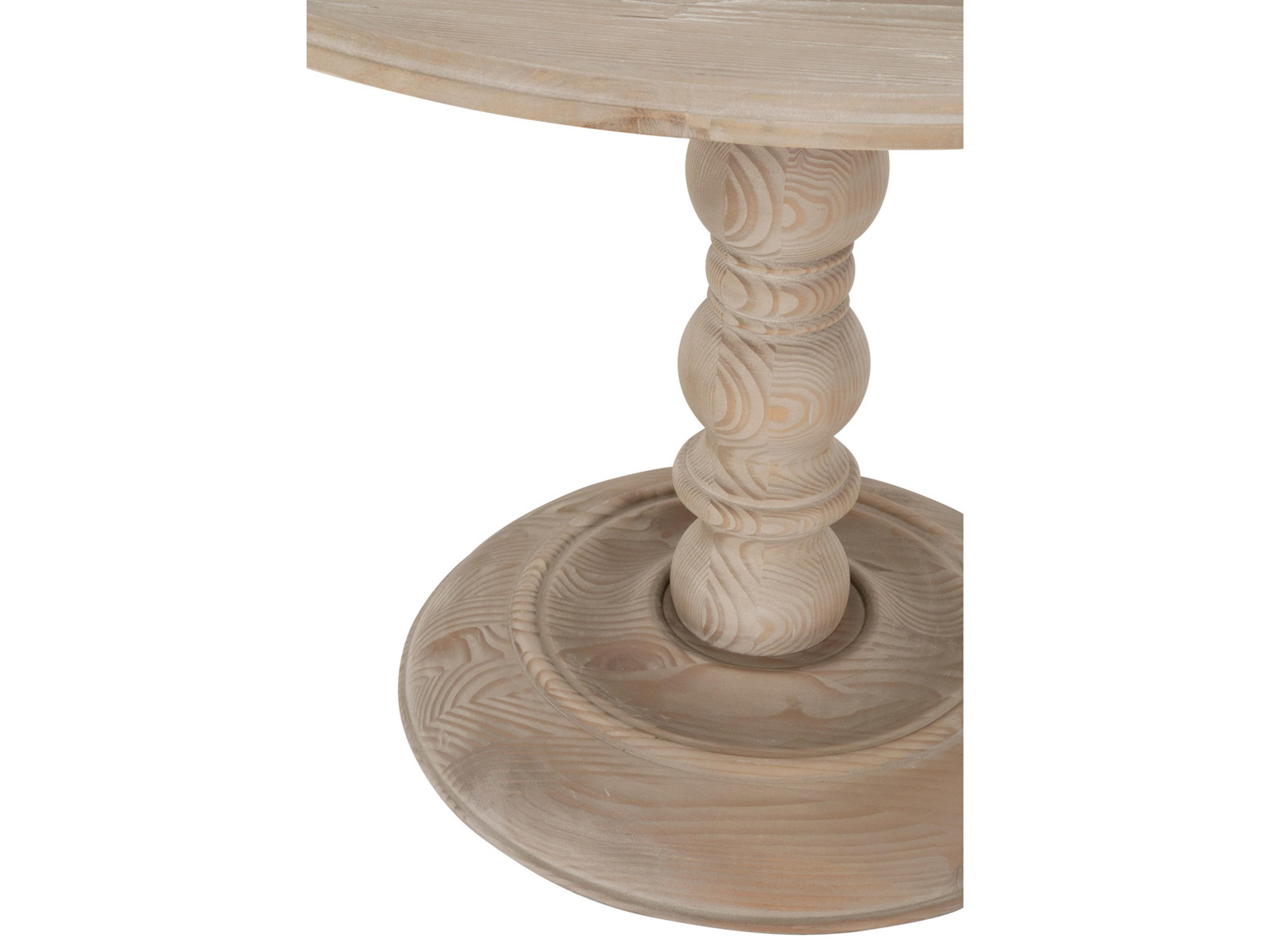 Luxecor Respite Round Wood Smoke Gray Pine Dining Table