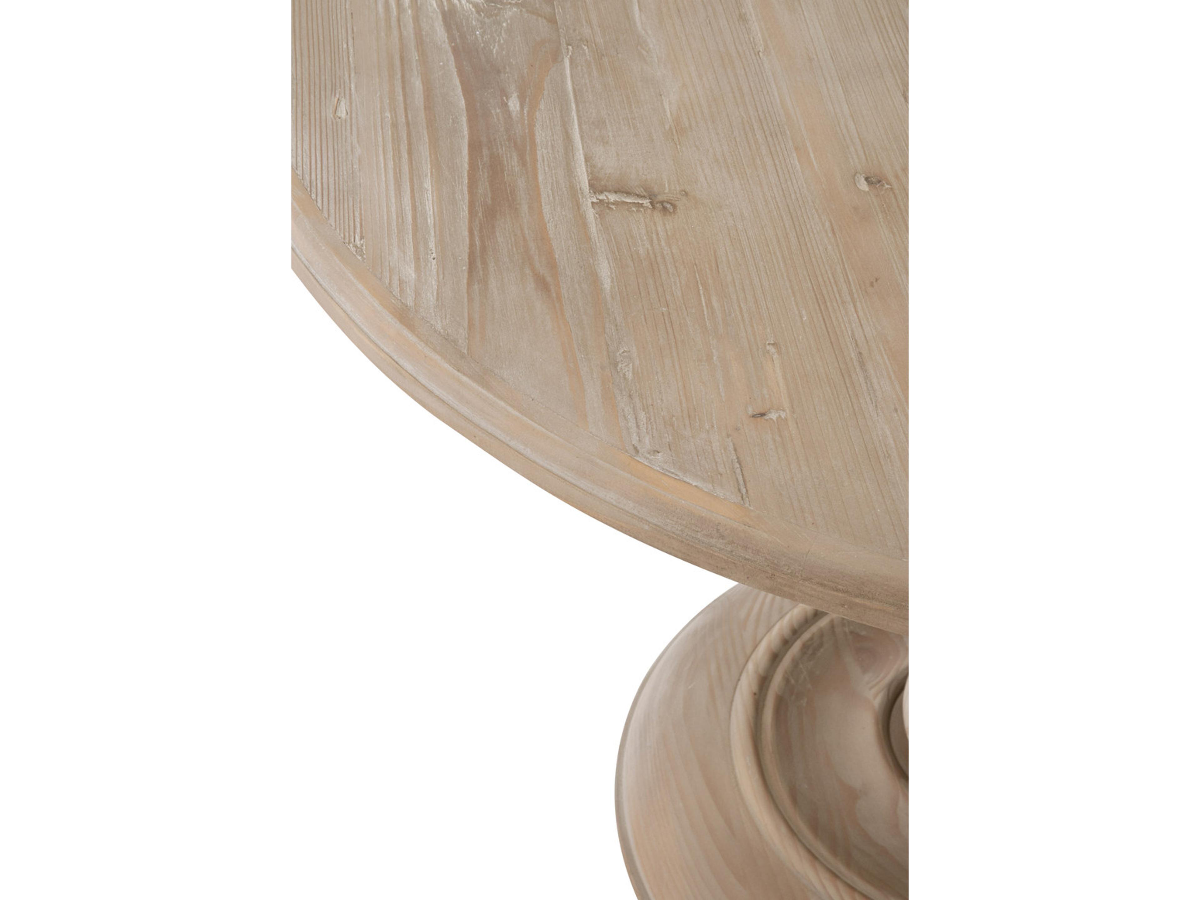 Luxecor Respite Round Wood Smoke Gray Pine Dining Table