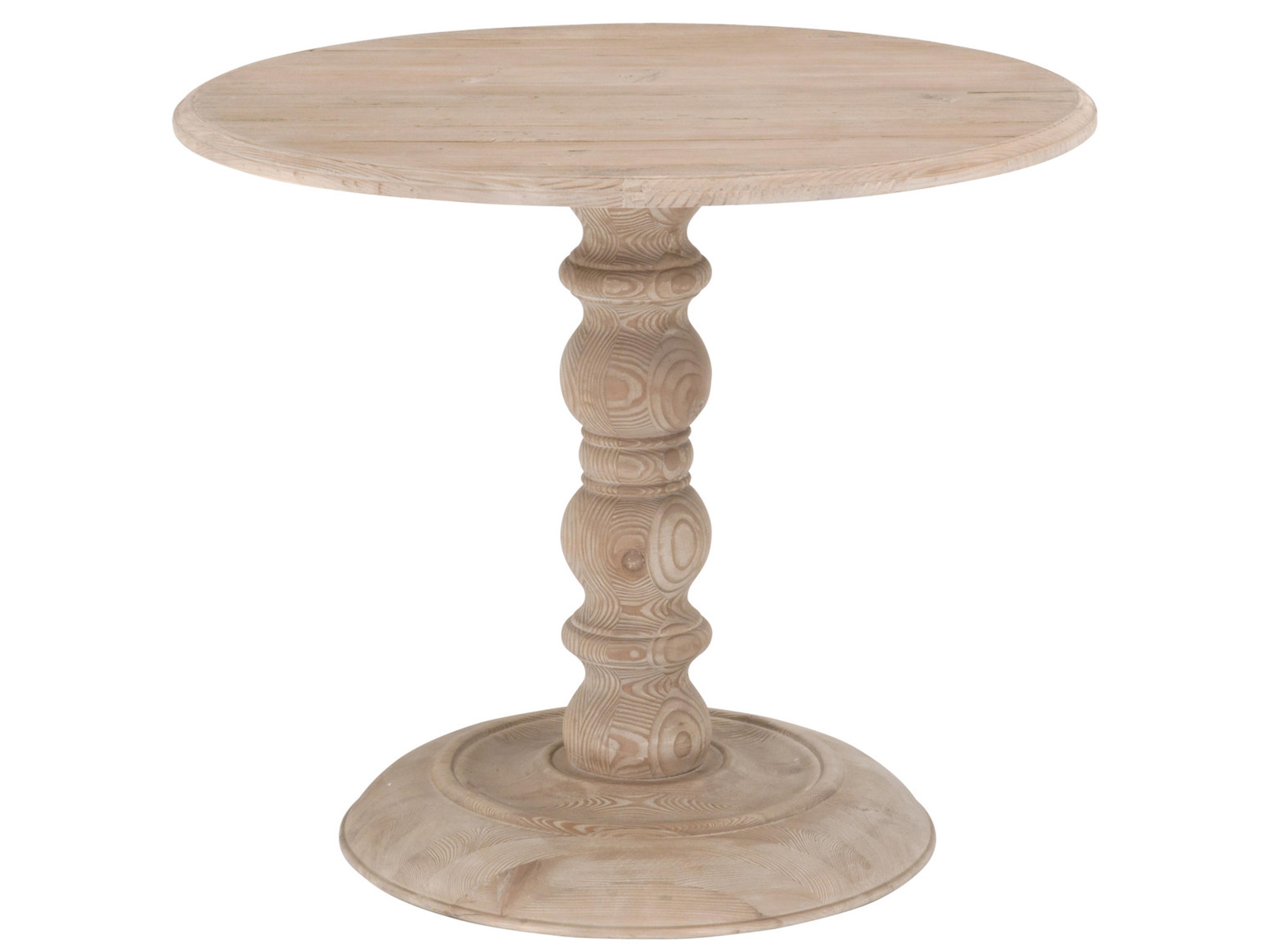 Bella Antique Chelsea 36-Inch Round Dining Table Smoke Gray Pine