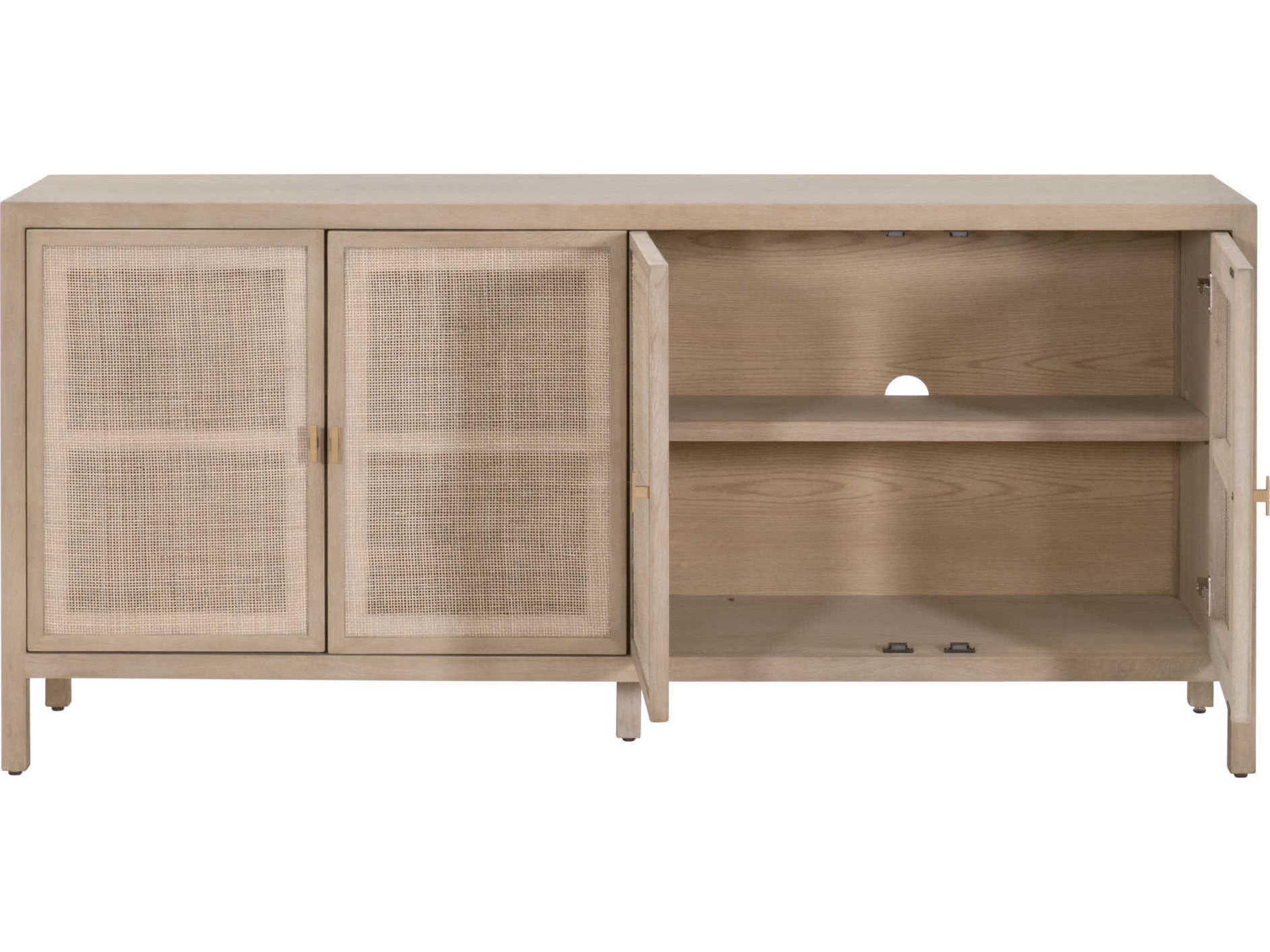 Luxecor Respite 75" Oak Wood Smoke Gray Media Console