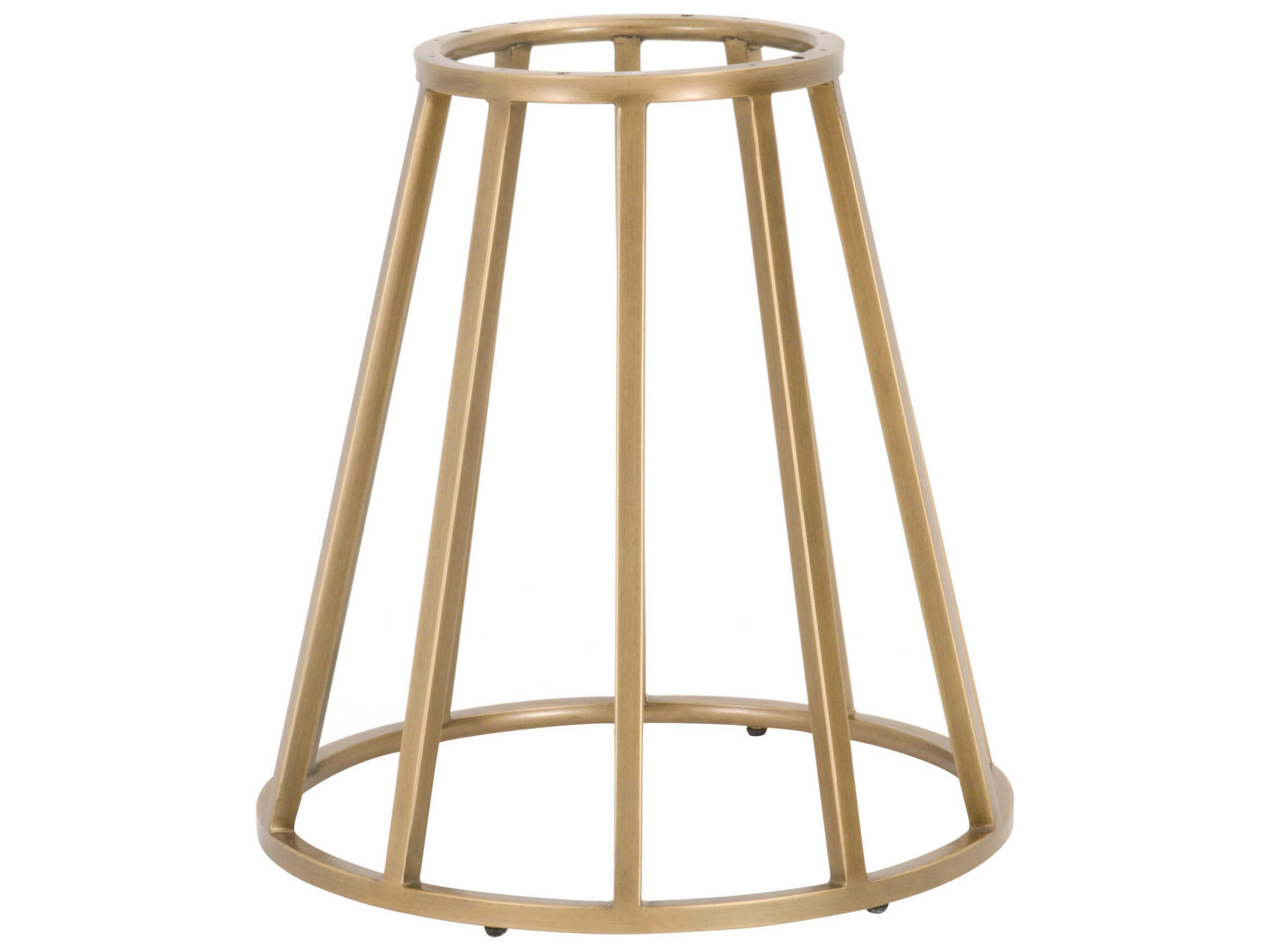 Essentials for Living Traditions Turino Round White Carrera Marble Brushed Gold Dining Table