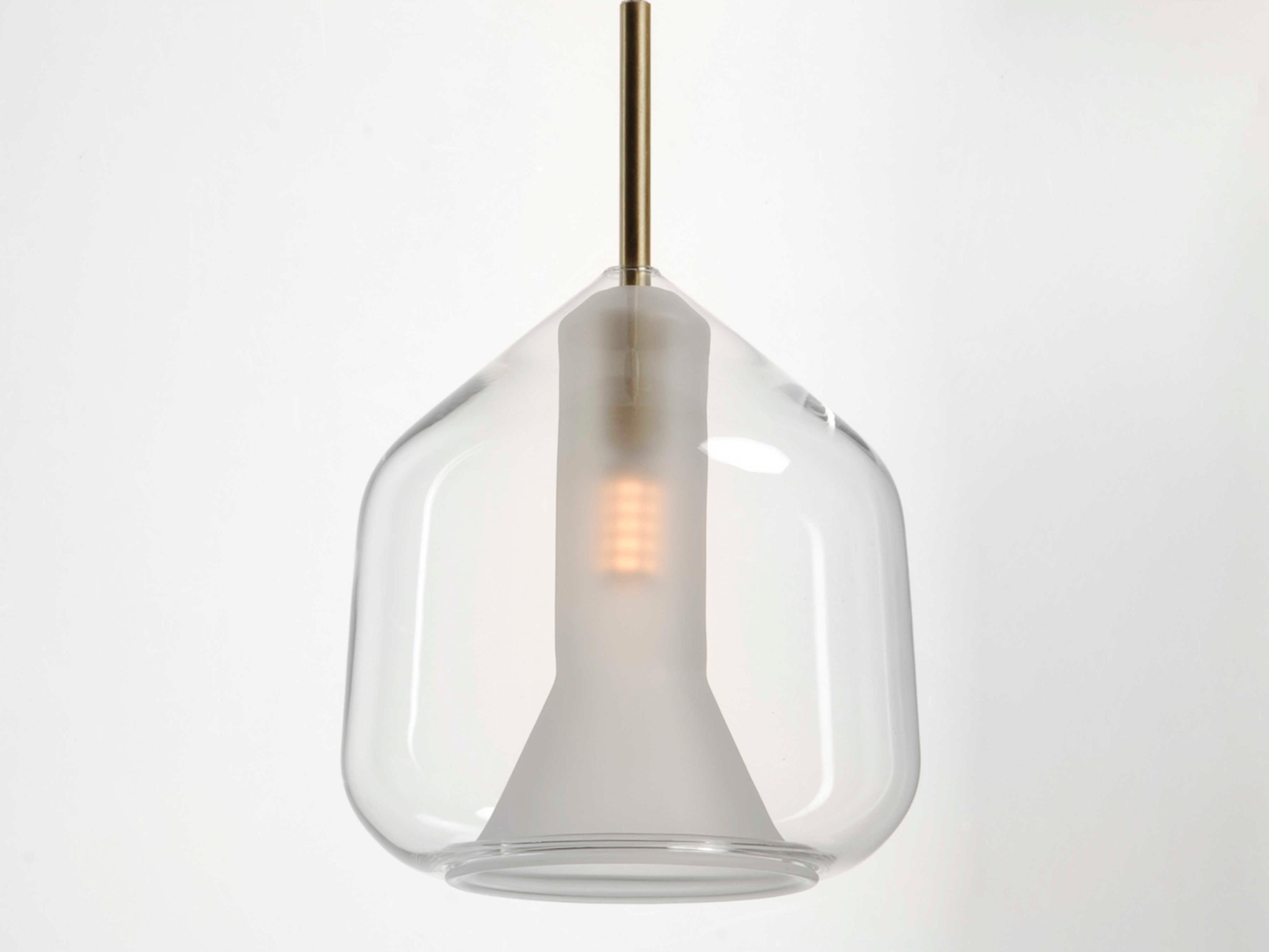 ET2 1-Light Satin Brass Glass LED Mini Pendant