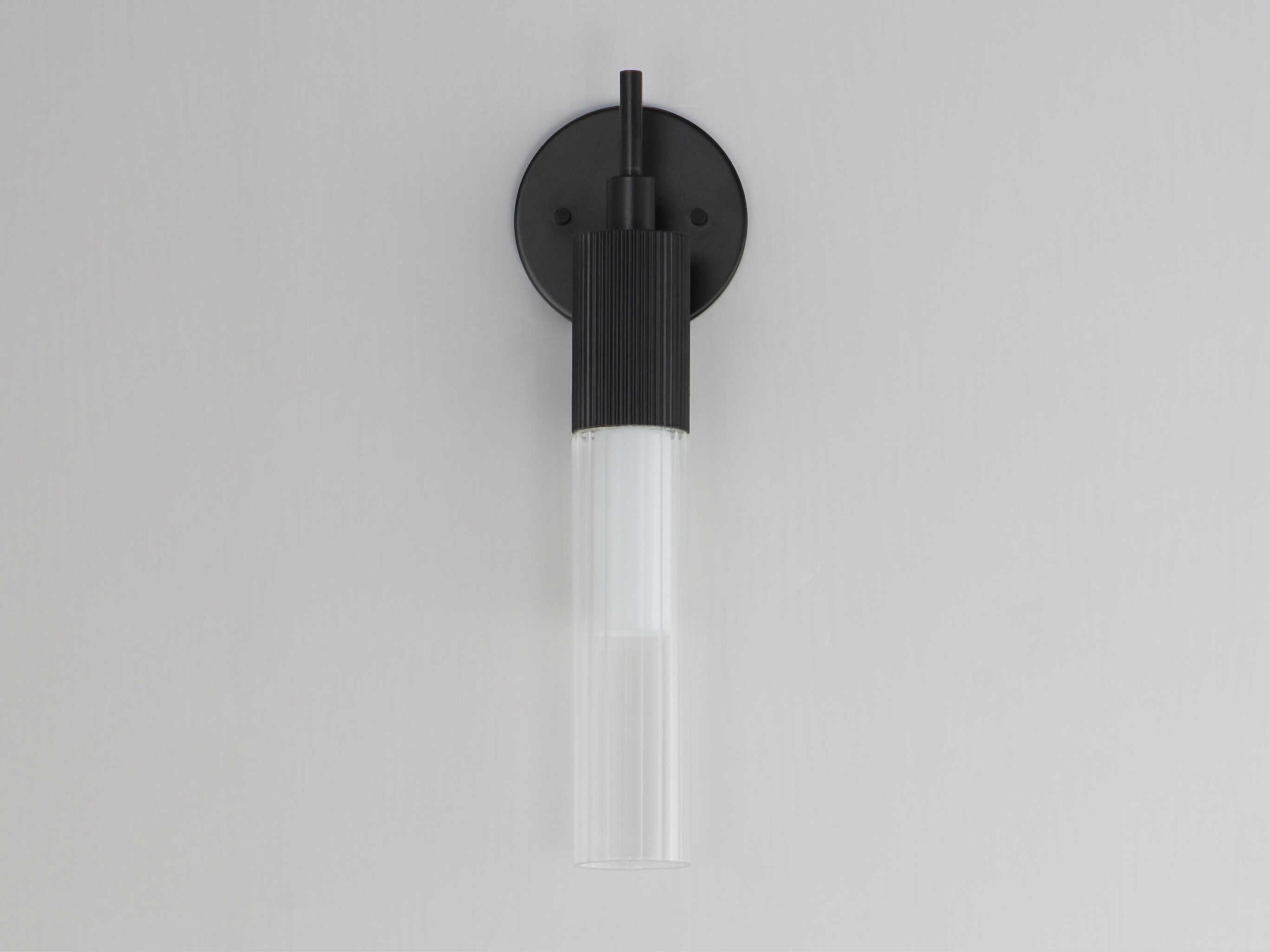 ET2 Reeds 1-Light Black Glass LED Wall Sconce