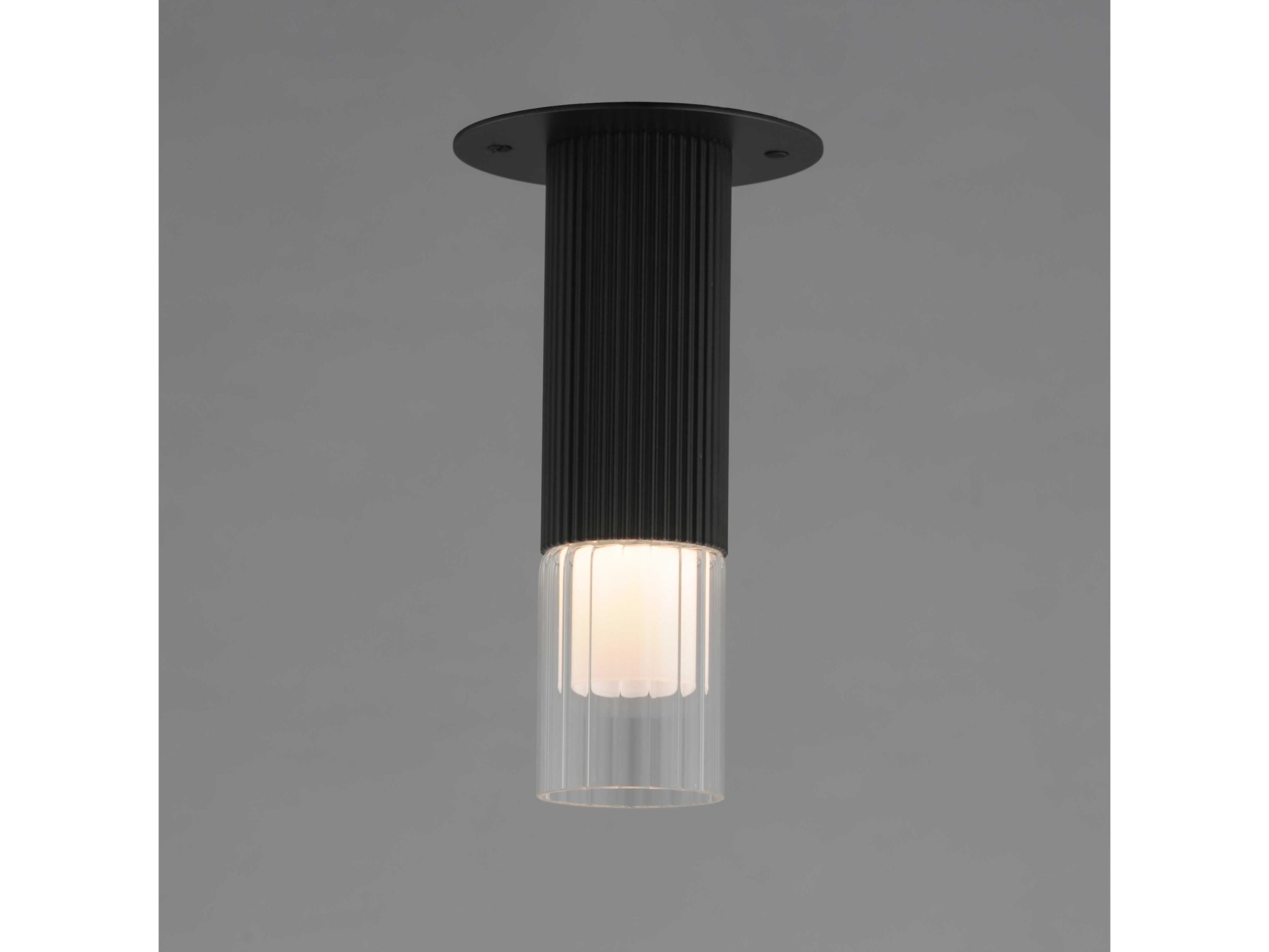 ET2 Reeds 1-Light Black Cylinder Flush Mount