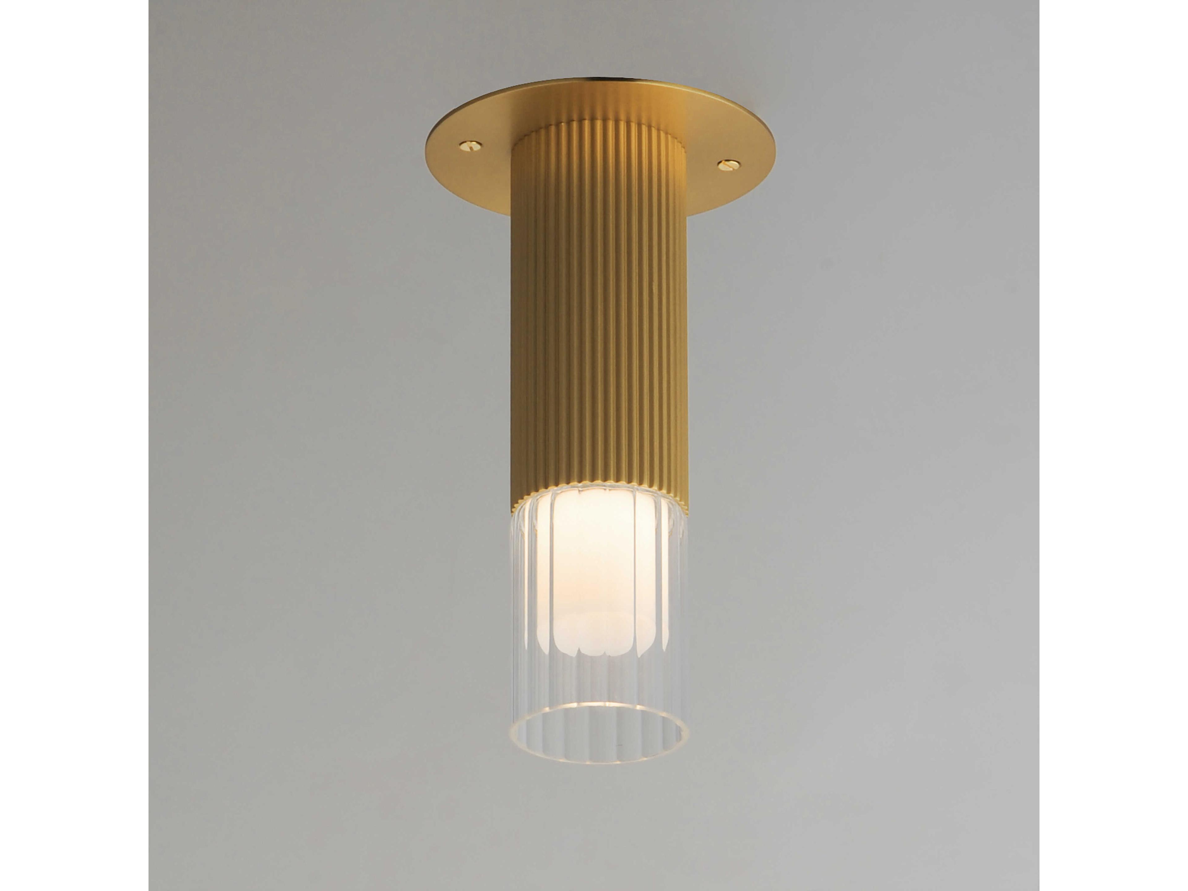 ET2 Reeds 1-Light Gold Cylinder Flush Mount