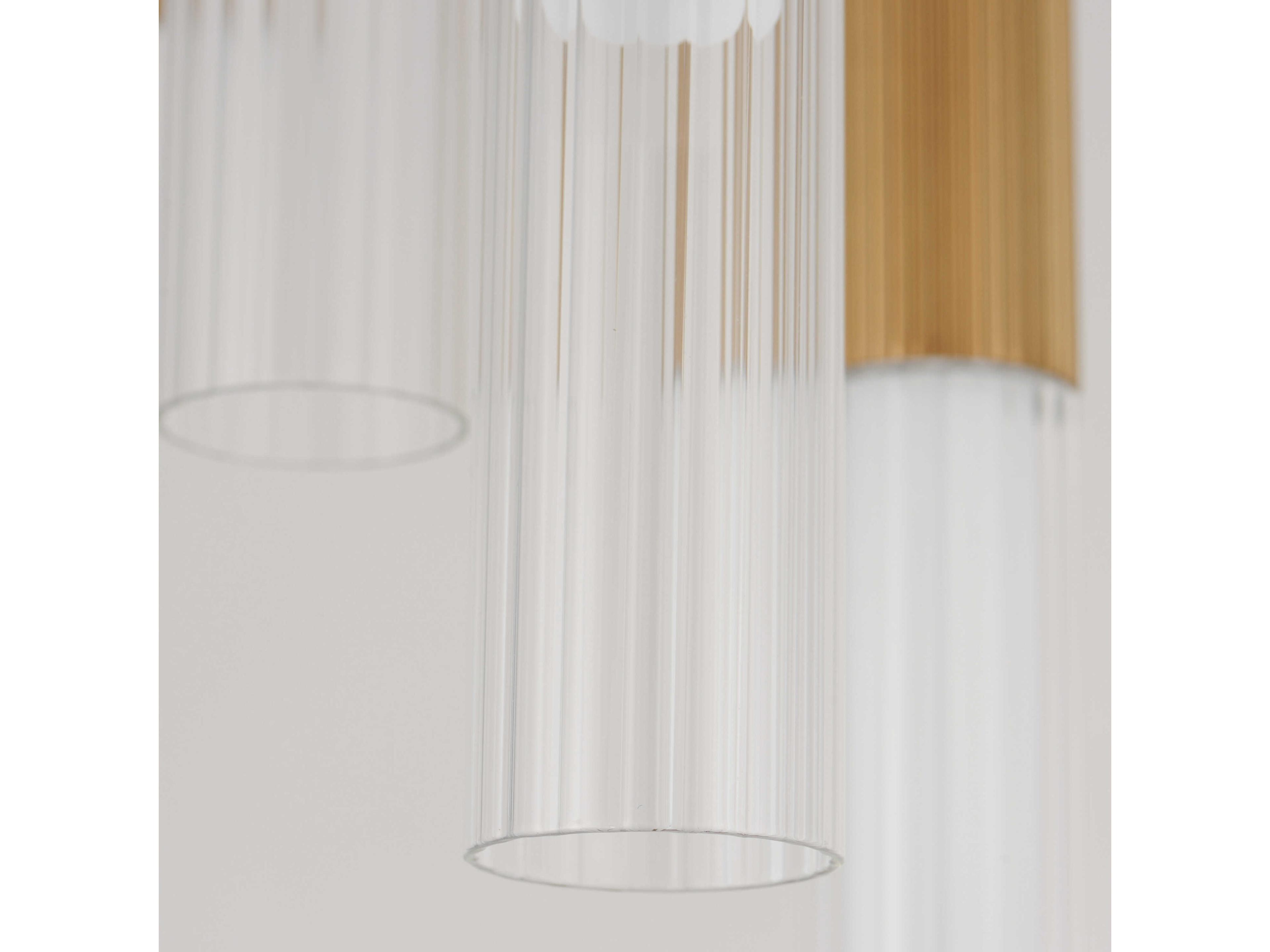 ET2 Reeds 5-Light Gold Glass LED Cylinder Linear Pendant
