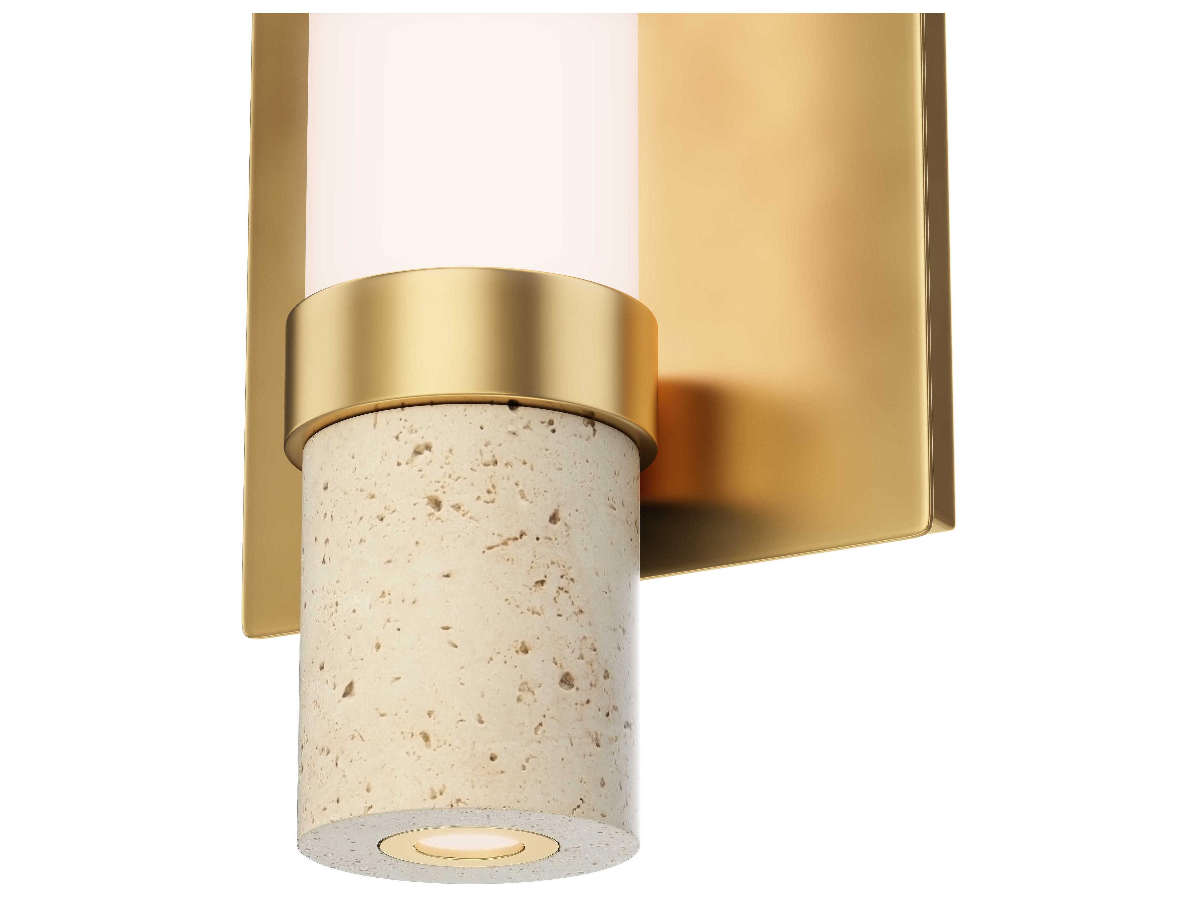 ET2 Travertine 2-Light Gold Wall Sconce