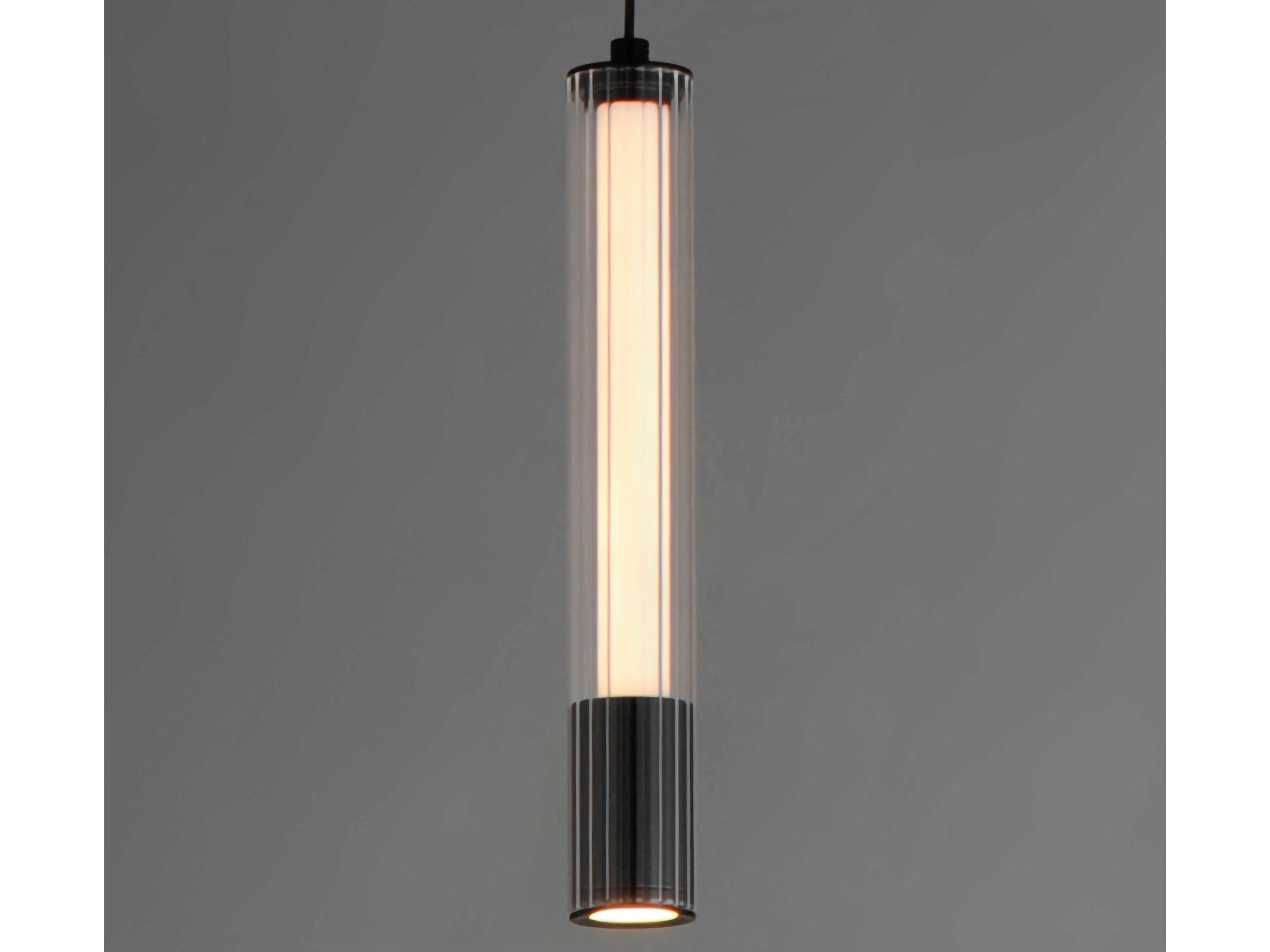 ET2 1-Light Black Glass LED Linear Mini Pendant
